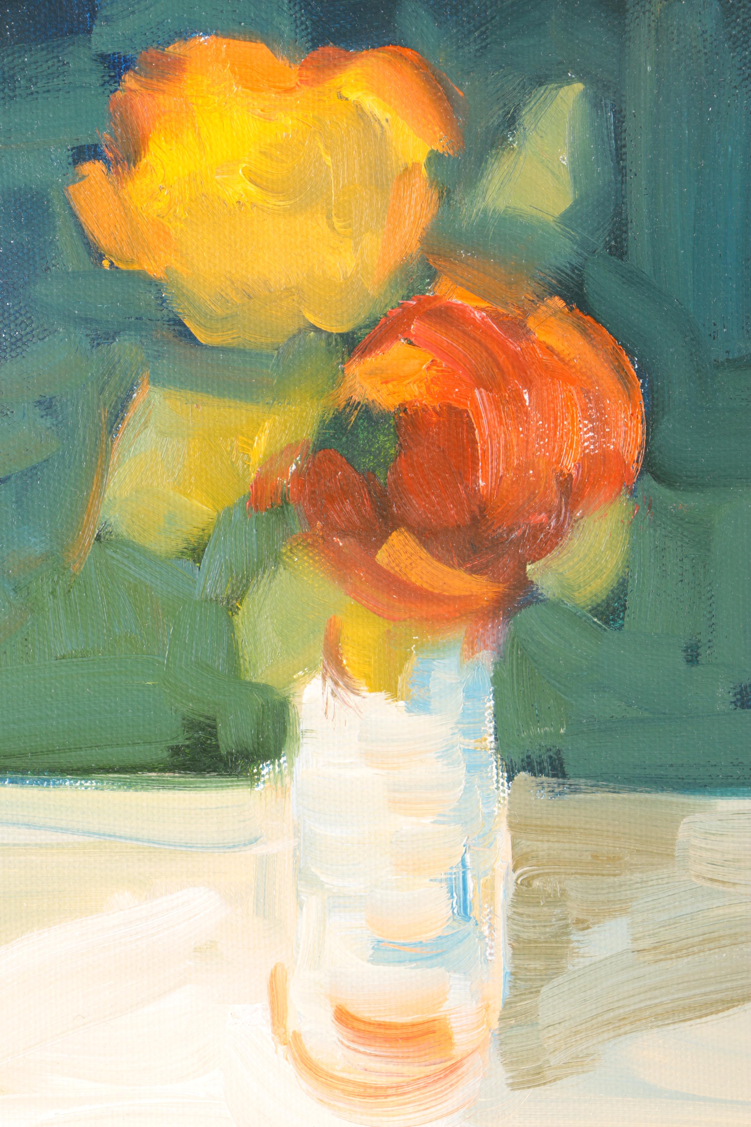 Signed Oil on Canvas of Floral Still Life