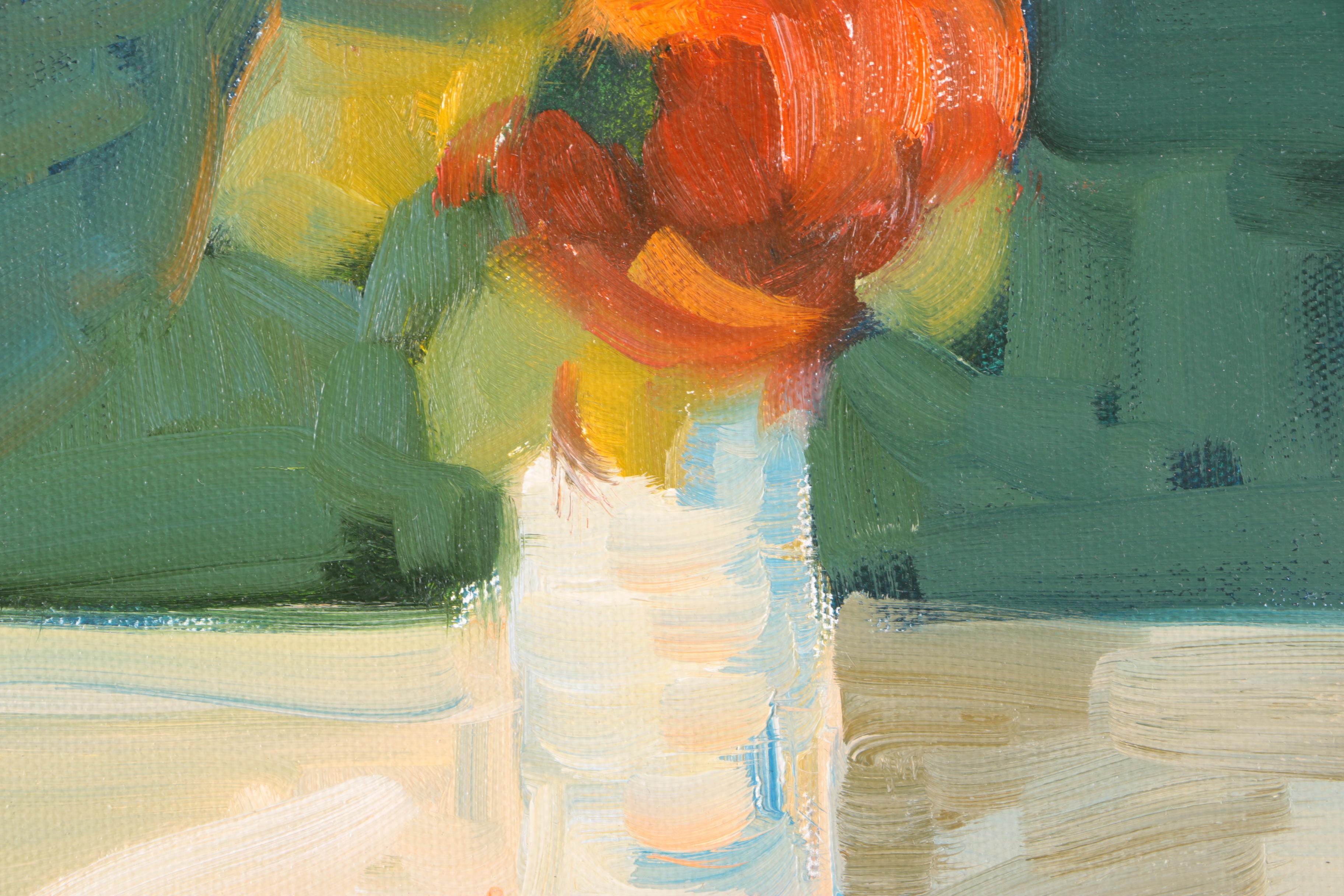 Signed Oil on Canvas of Floral Still Life