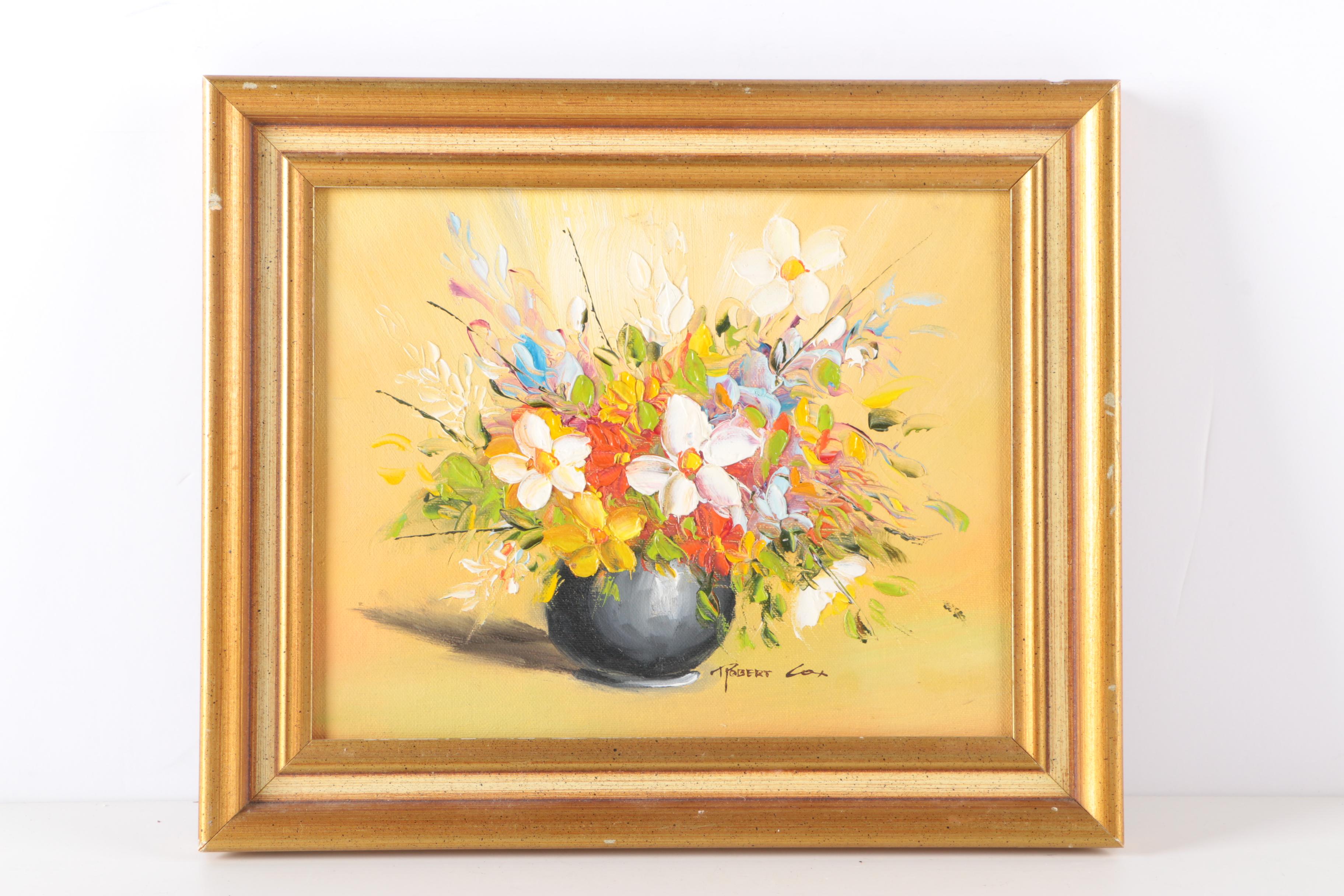 Framed Floral Oil Paintings Featuring Robert Cox