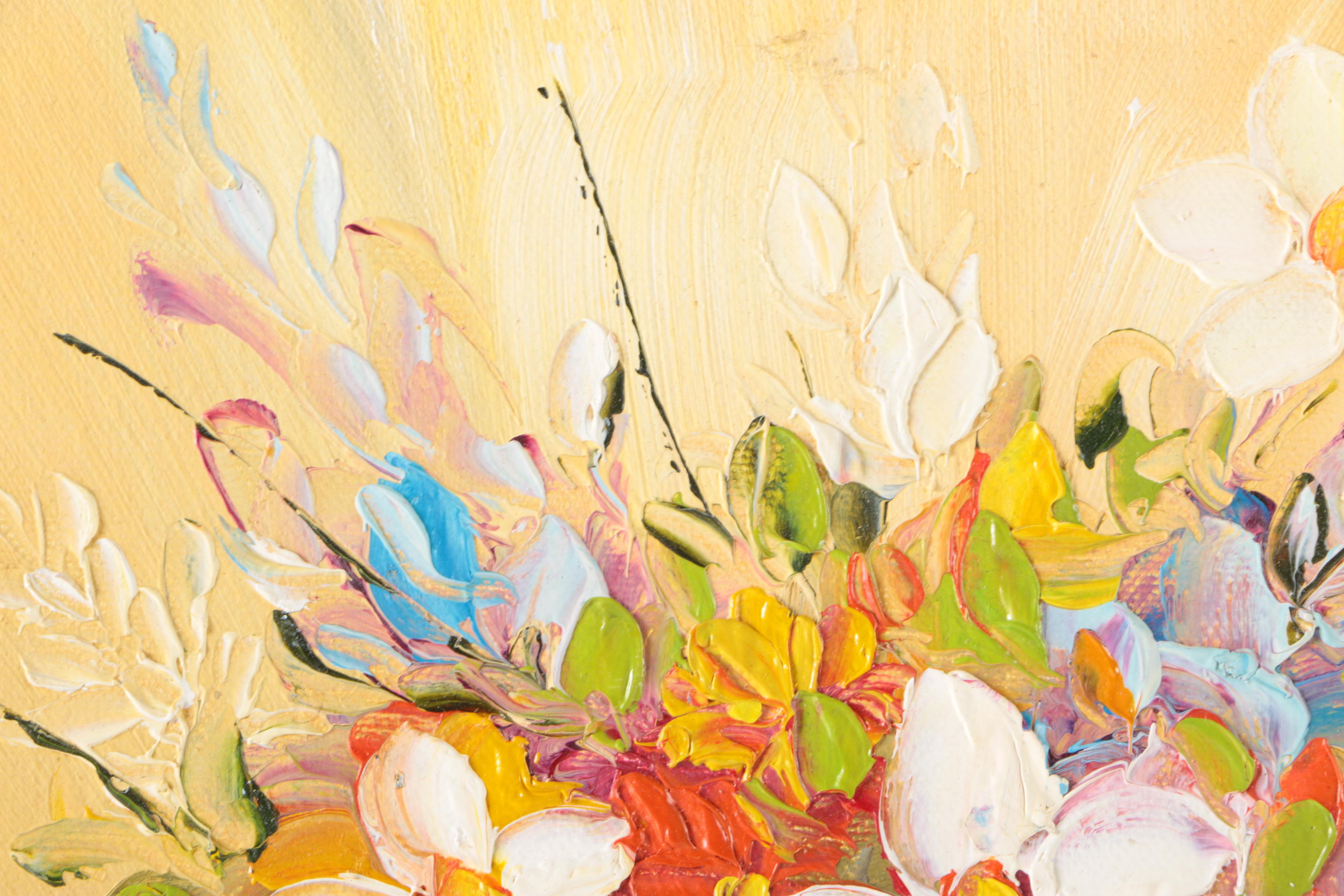 Framed Floral Oil Paintings Featuring Robert Cox