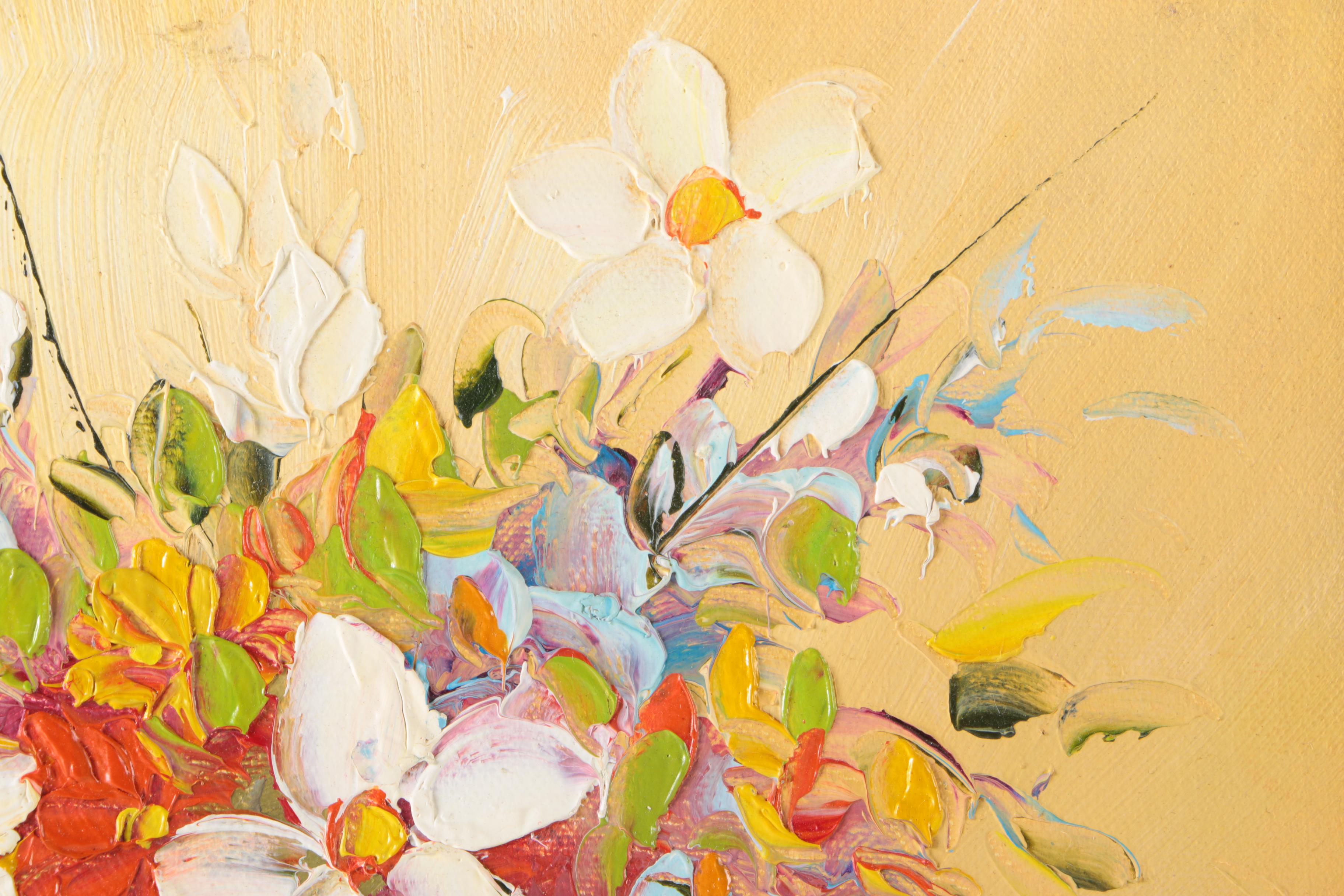Framed Floral Oil Paintings Featuring Robert Cox