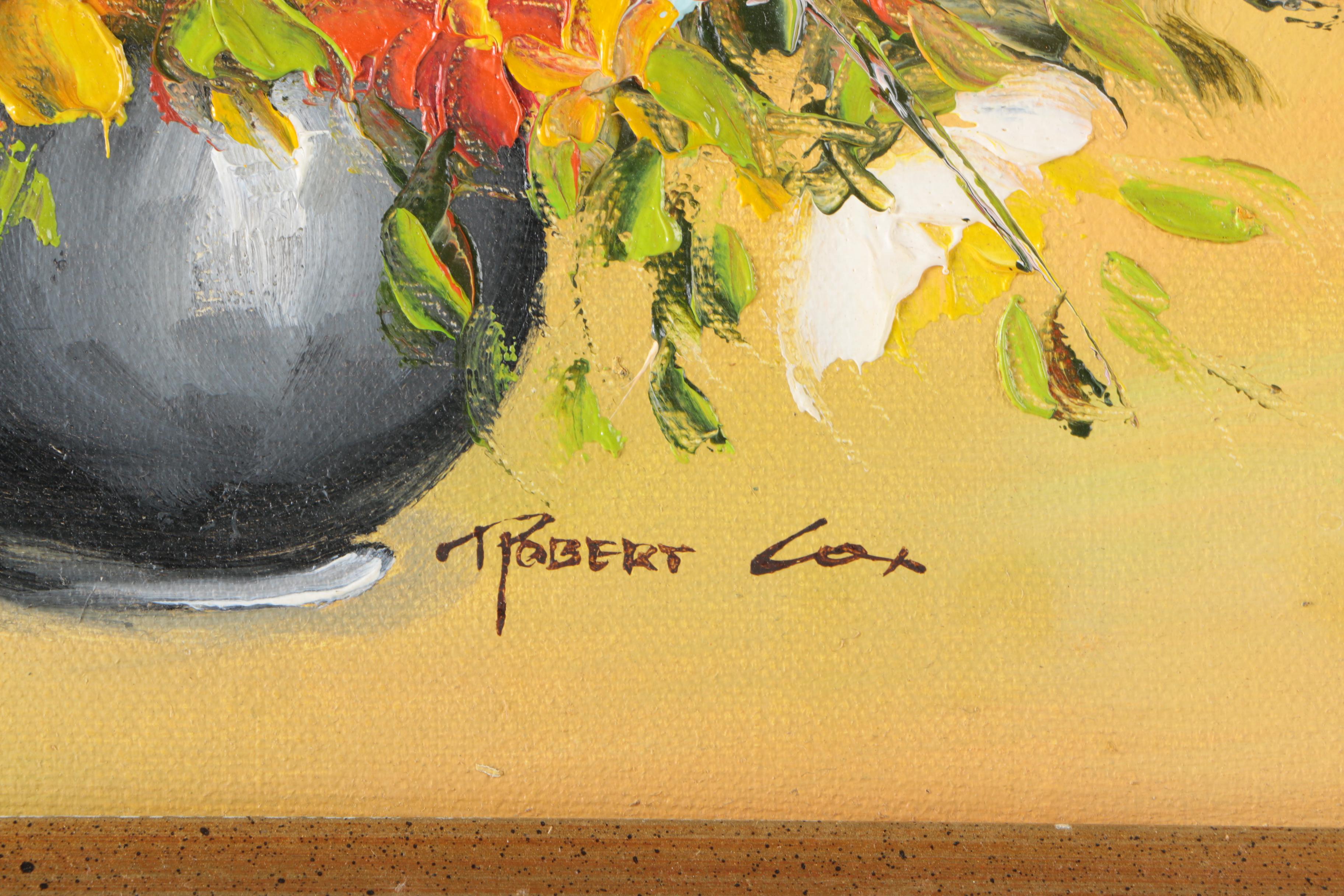 Framed Floral Oil Paintings Featuring Robert Cox