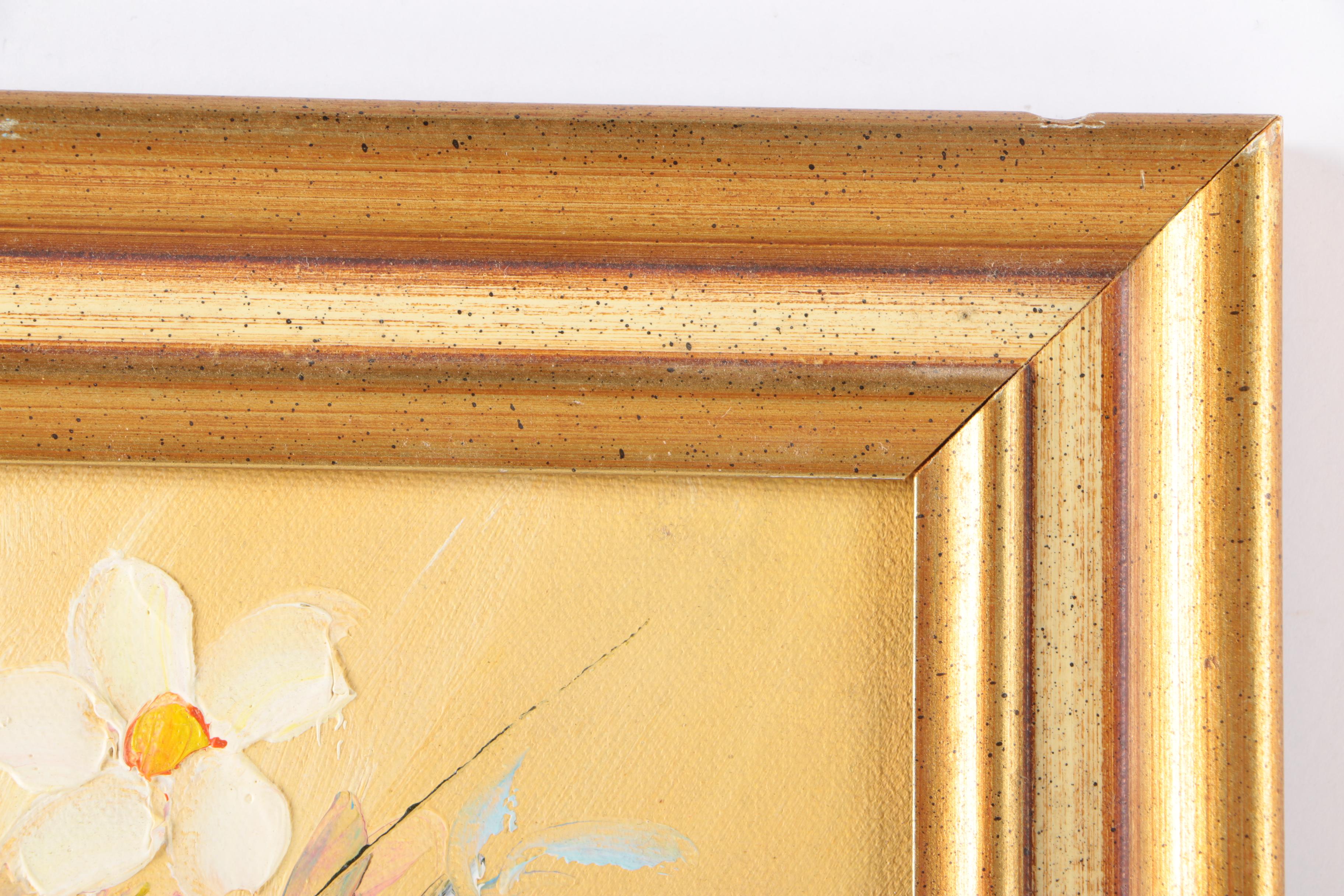 Framed Floral Oil Paintings Featuring Robert Cox