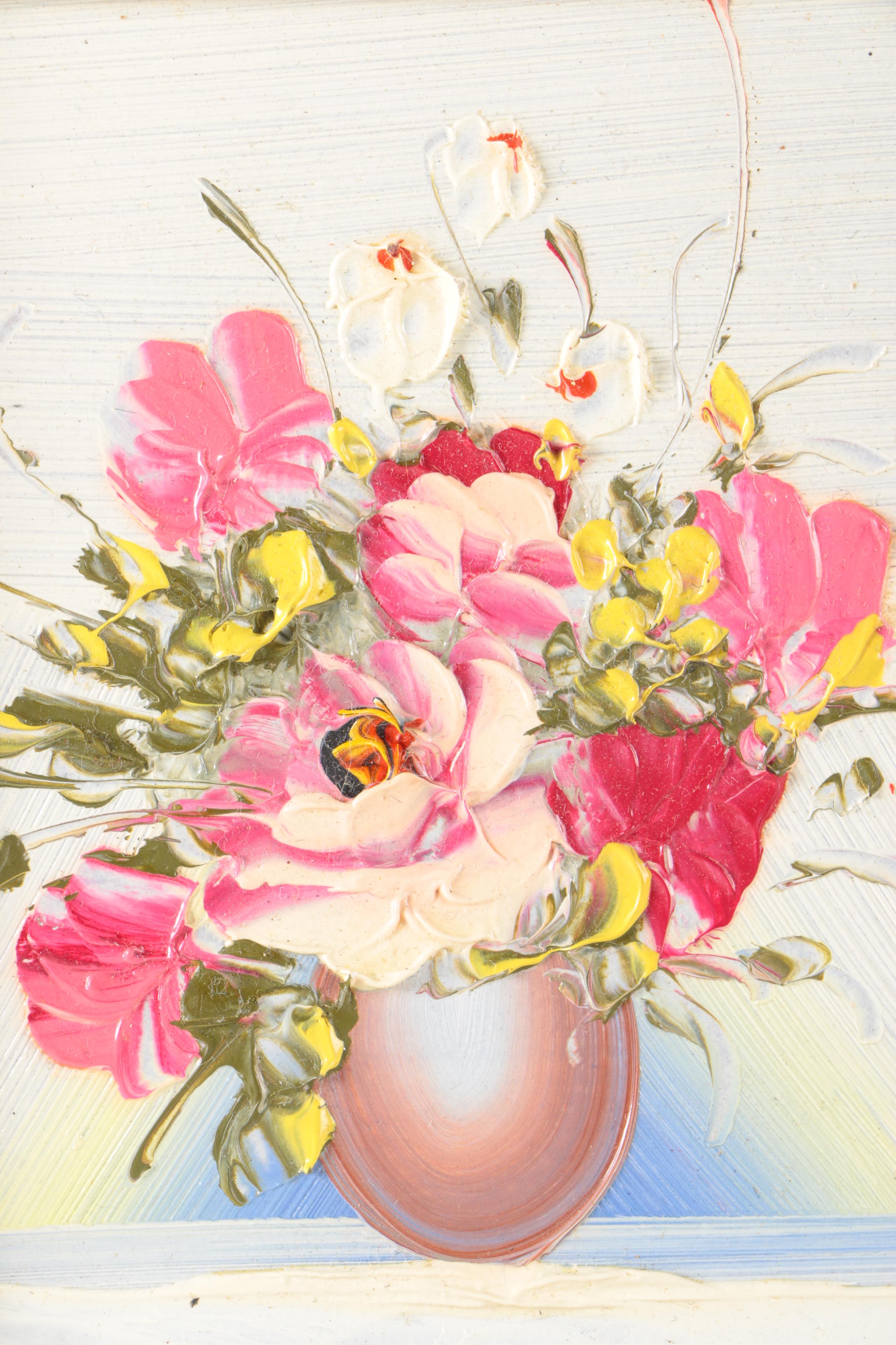 Framed Floral Oil Paintings Featuring Robert Cox