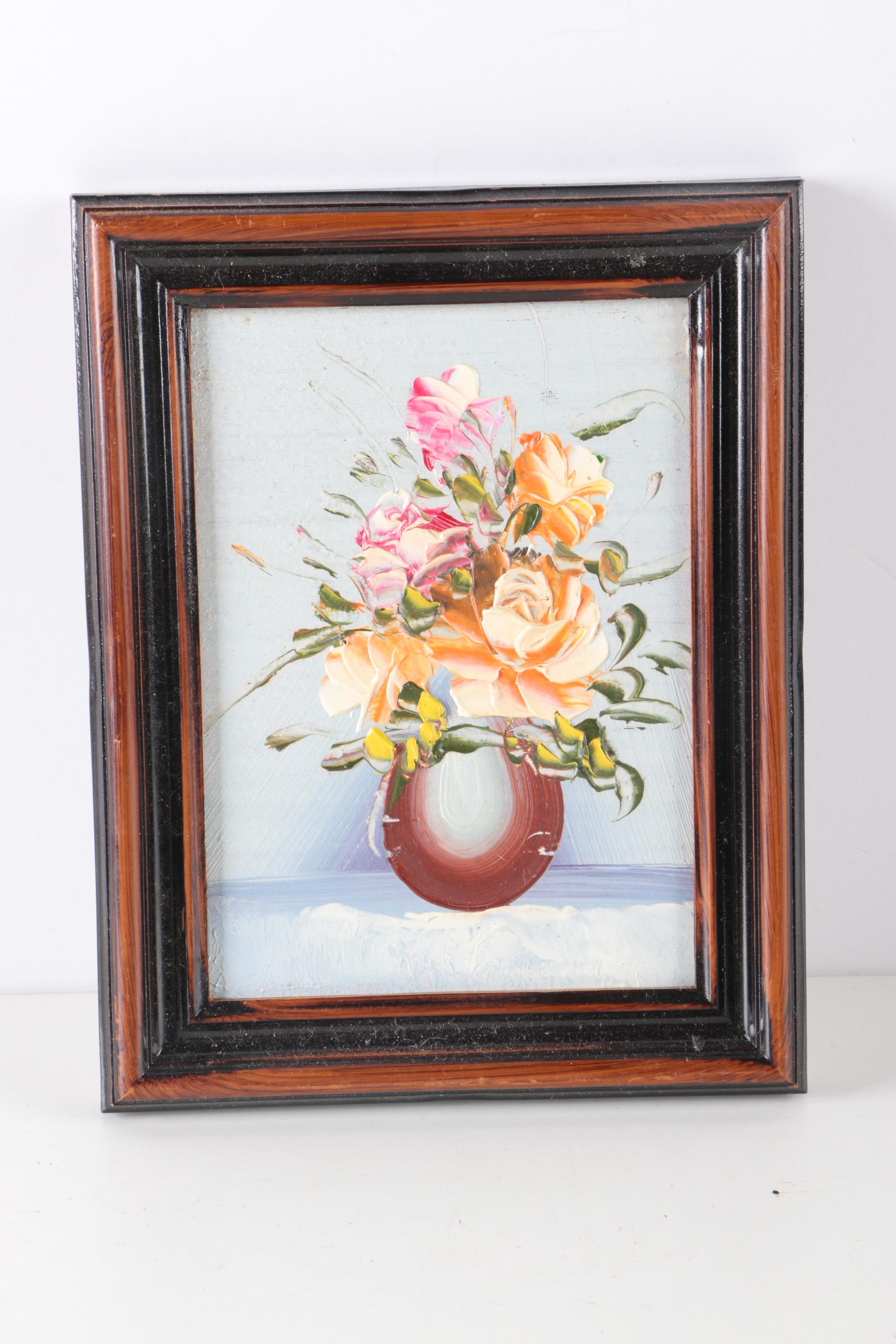 Framed Floral Oil Paintings Featuring Robert Cox