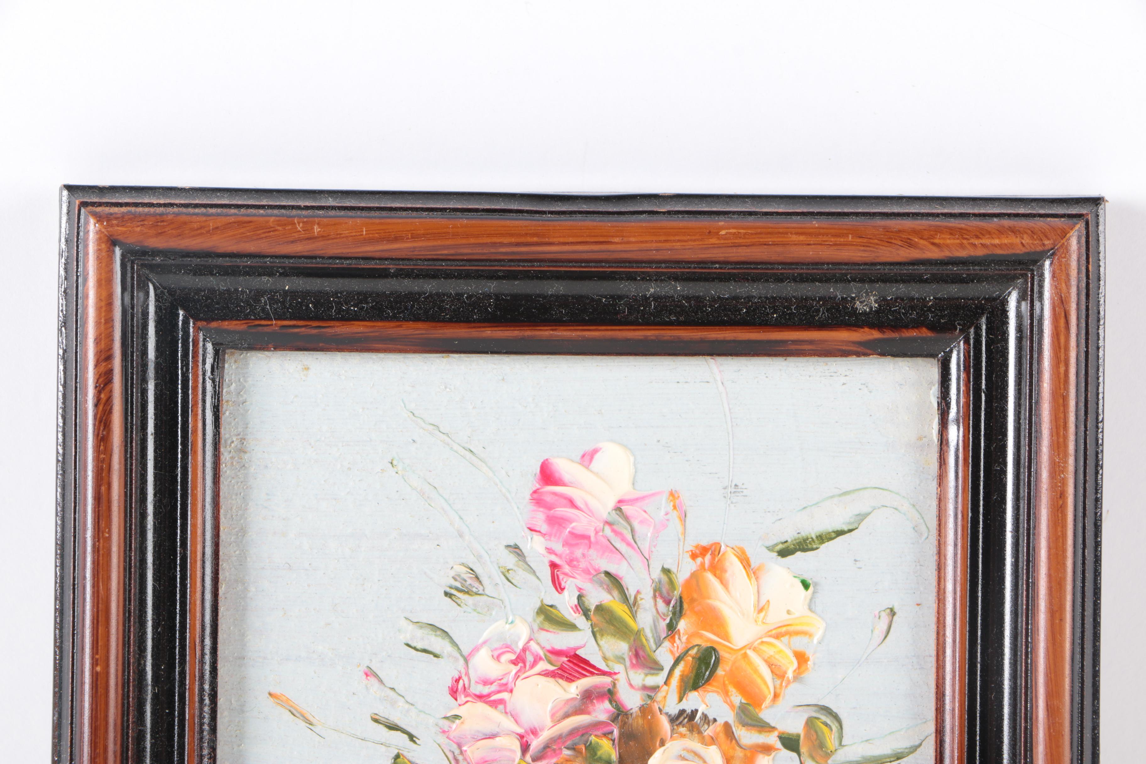 Framed Floral Oil Paintings Featuring Robert Cox