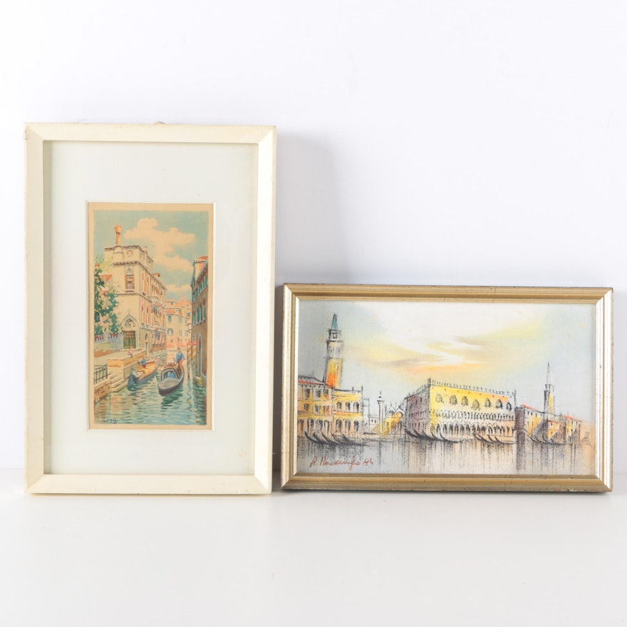 Watercolor and Oil Paintings of Venice