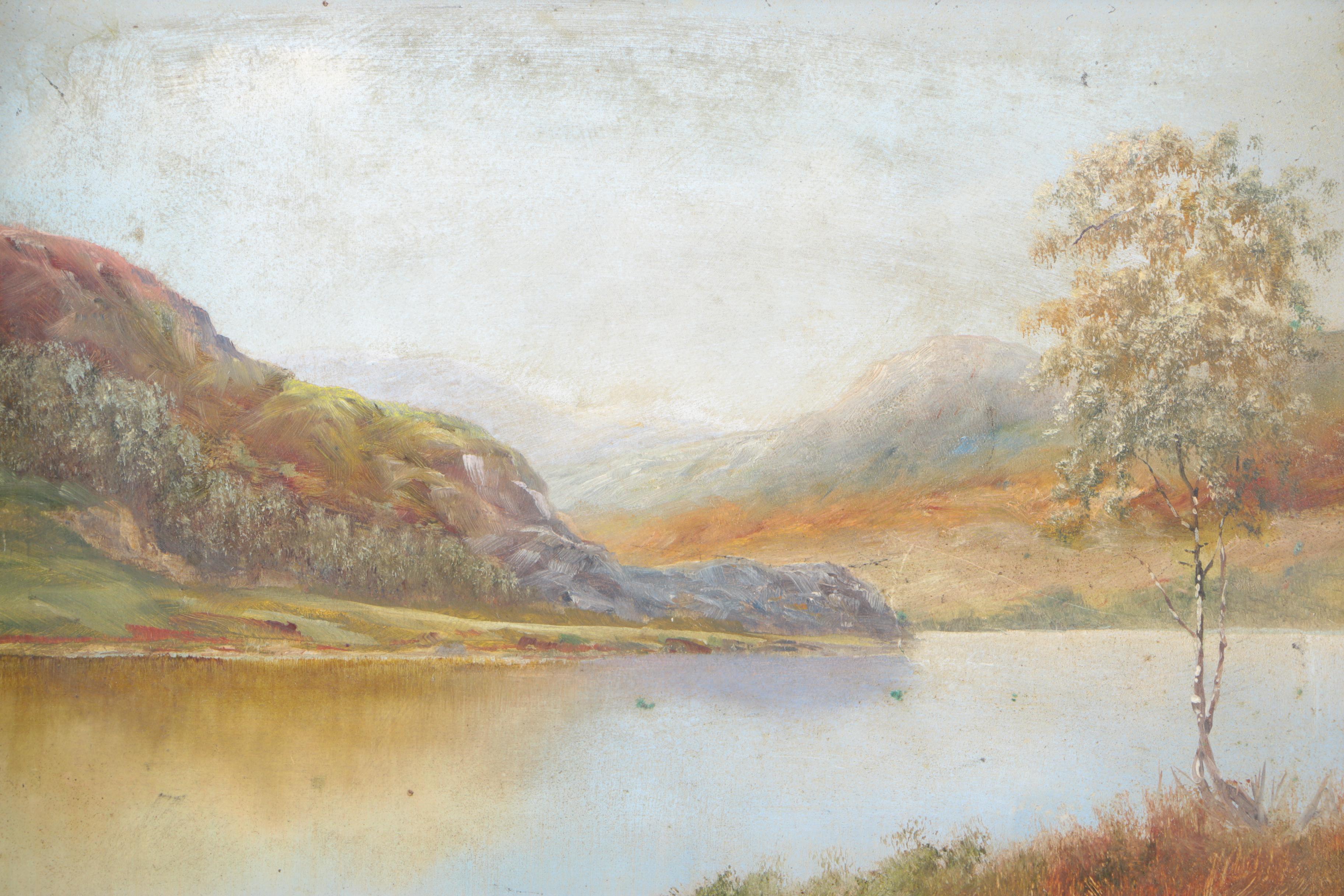 H. Thomas Oil Landscape Painting on Board