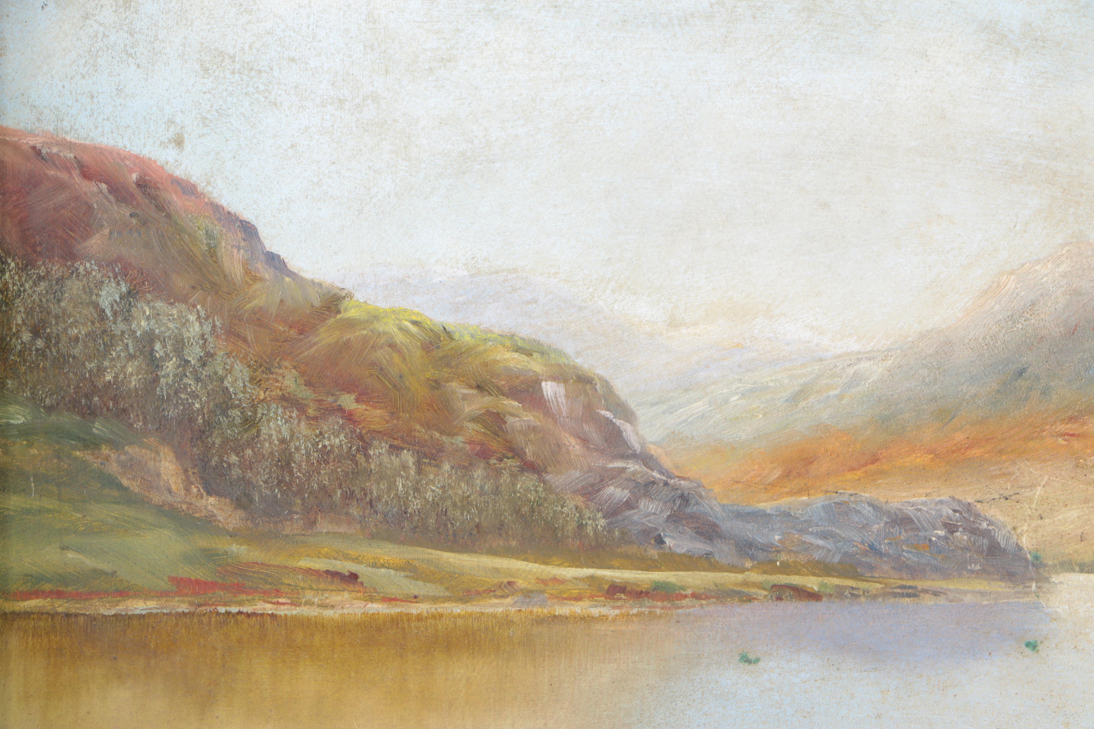 H. Thomas Oil Landscape Painting on Board