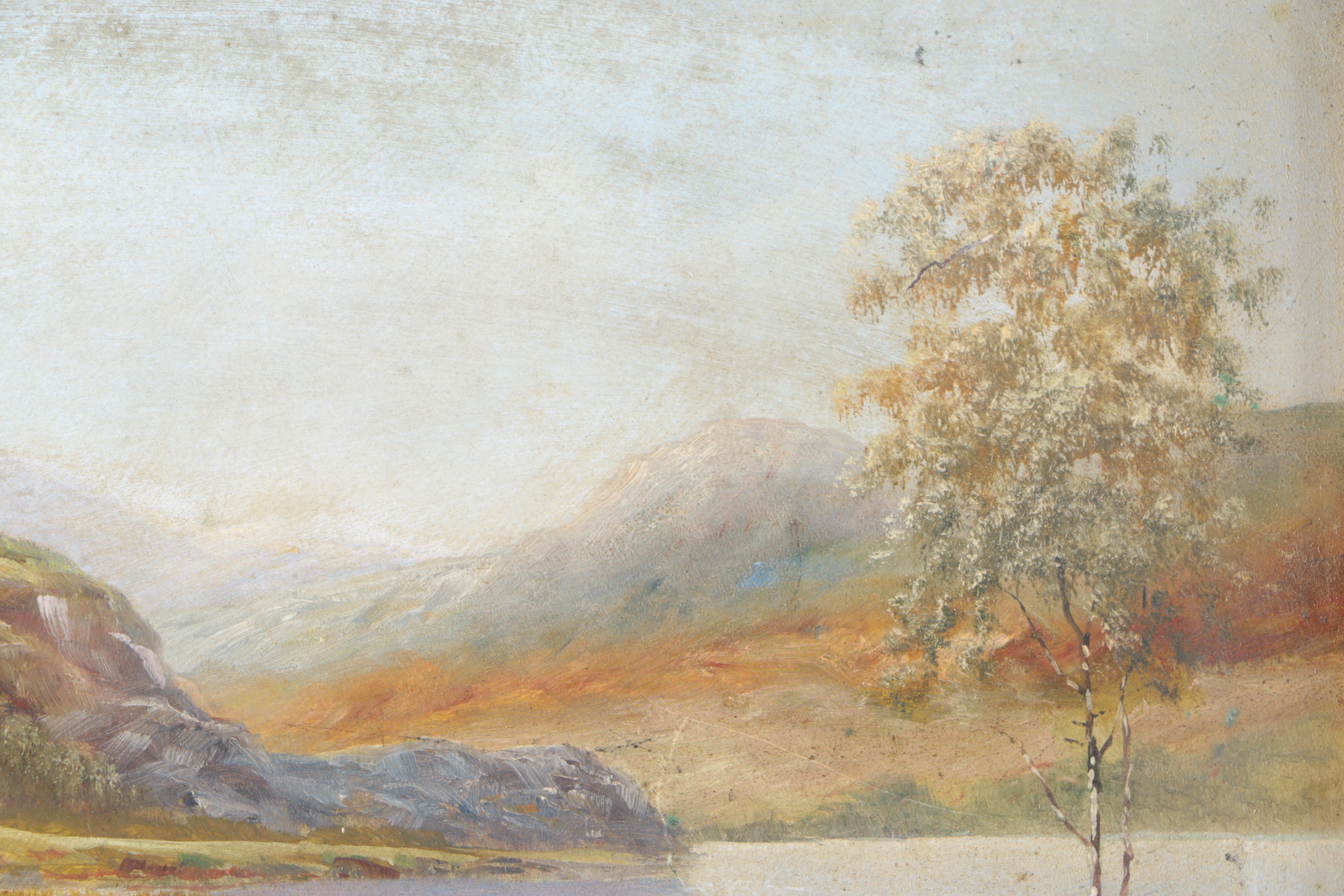 H. Thomas Oil Landscape Painting on Board