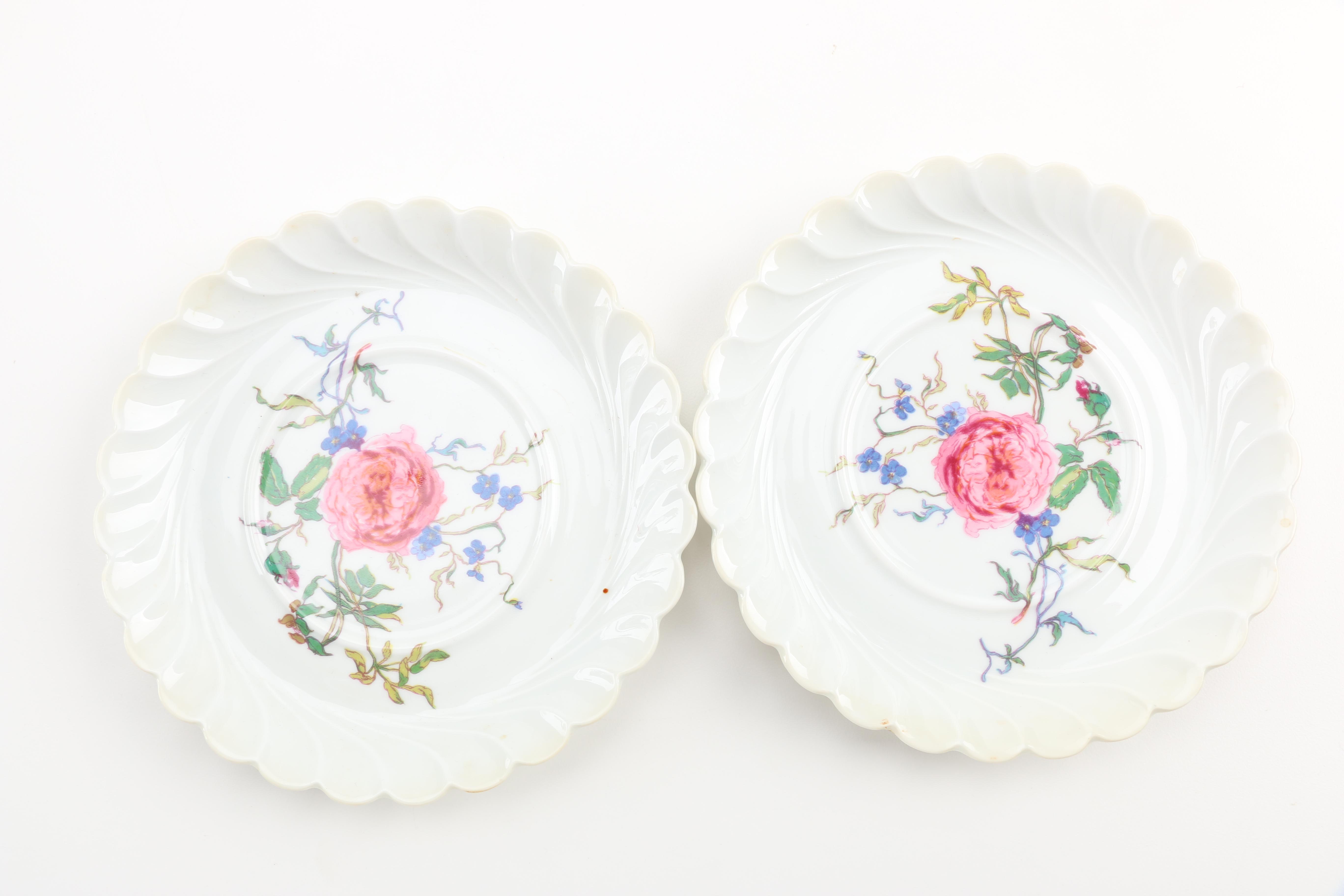 Haviland Limoges Porcelain Saucers Circa 1958