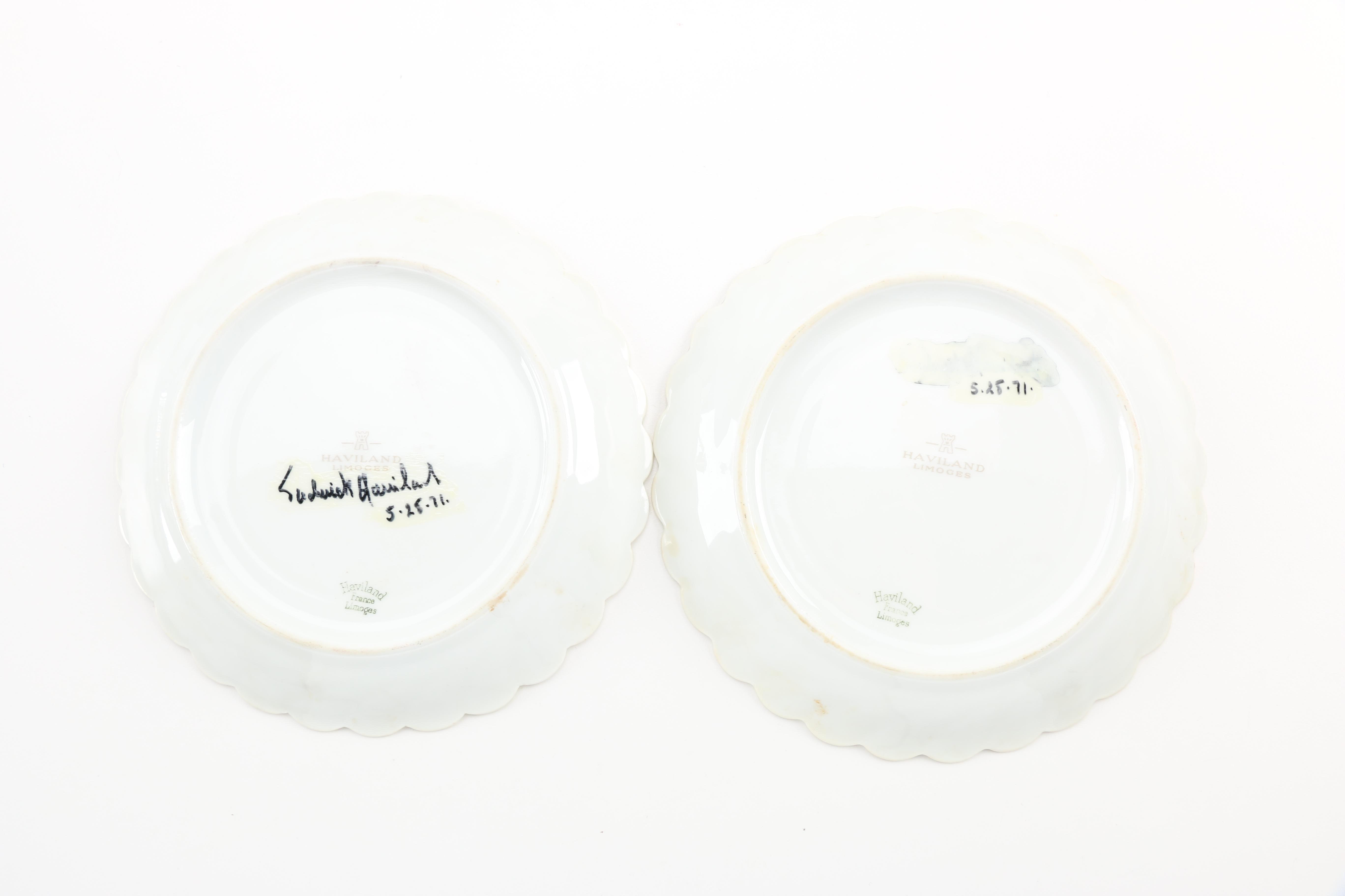 Haviland Limoges Porcelain Saucers Circa 1958