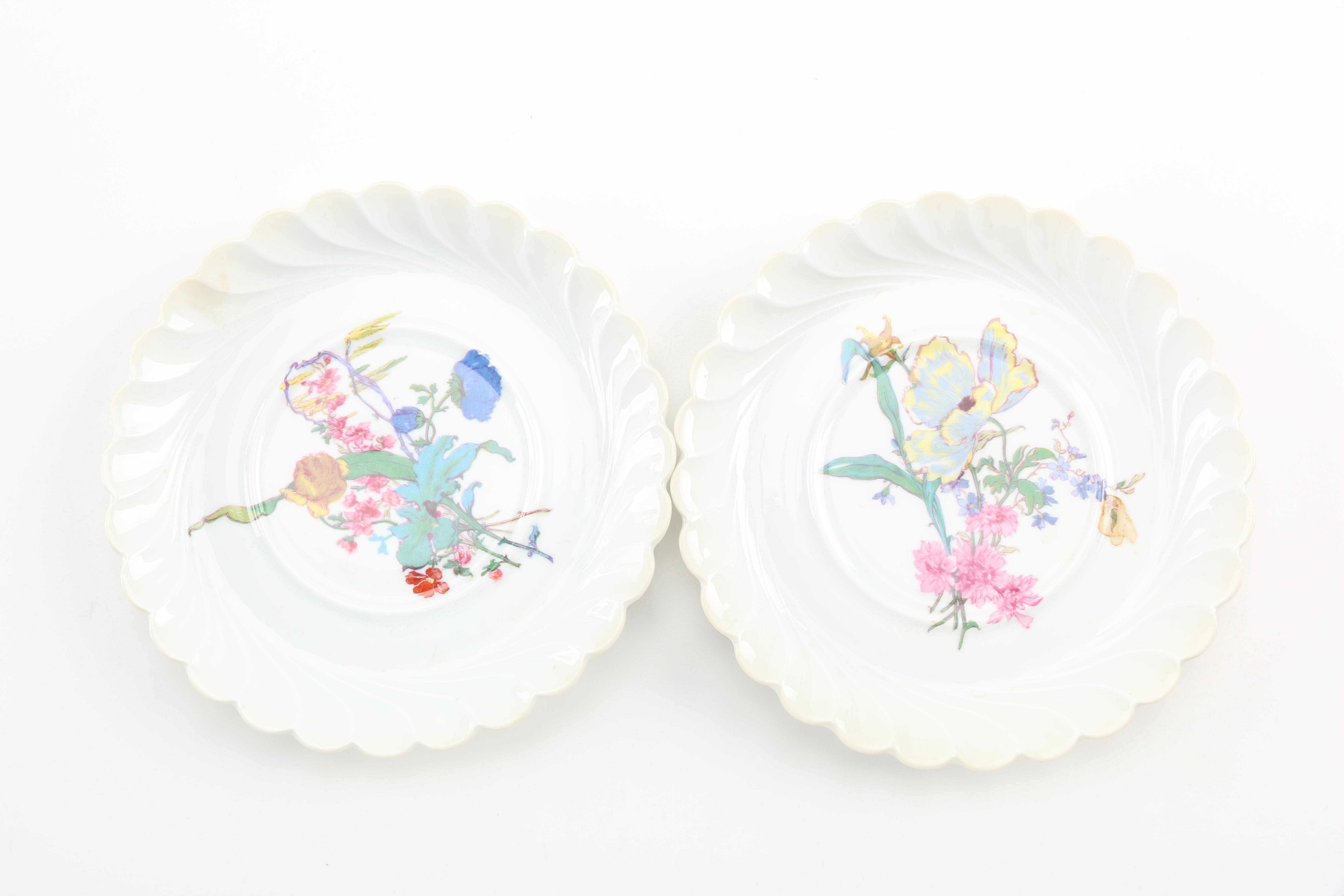 Haviland Limoges Porcelain Saucers Circa 1958