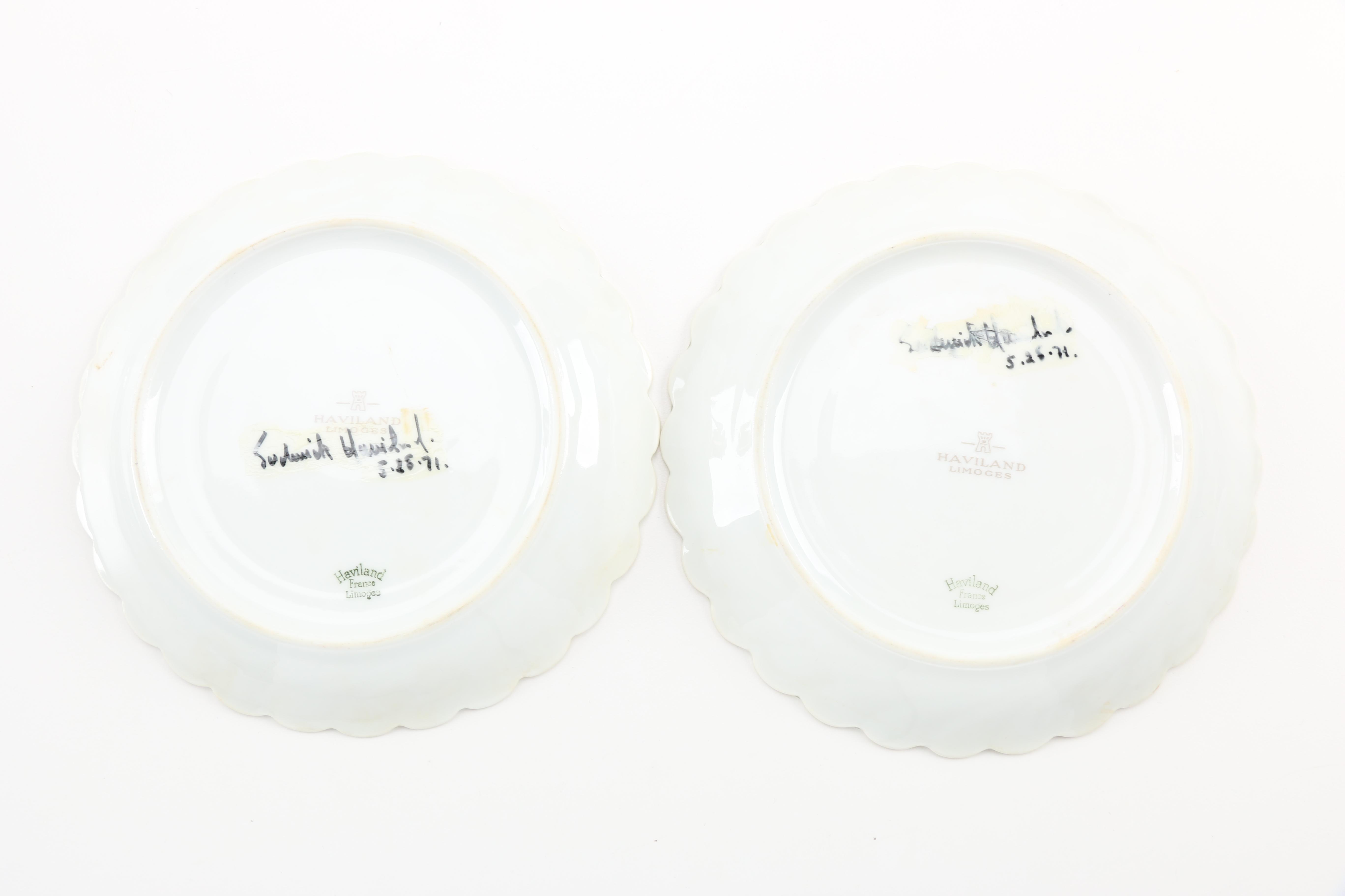 Haviland Limoges Porcelain Saucers Circa 1958