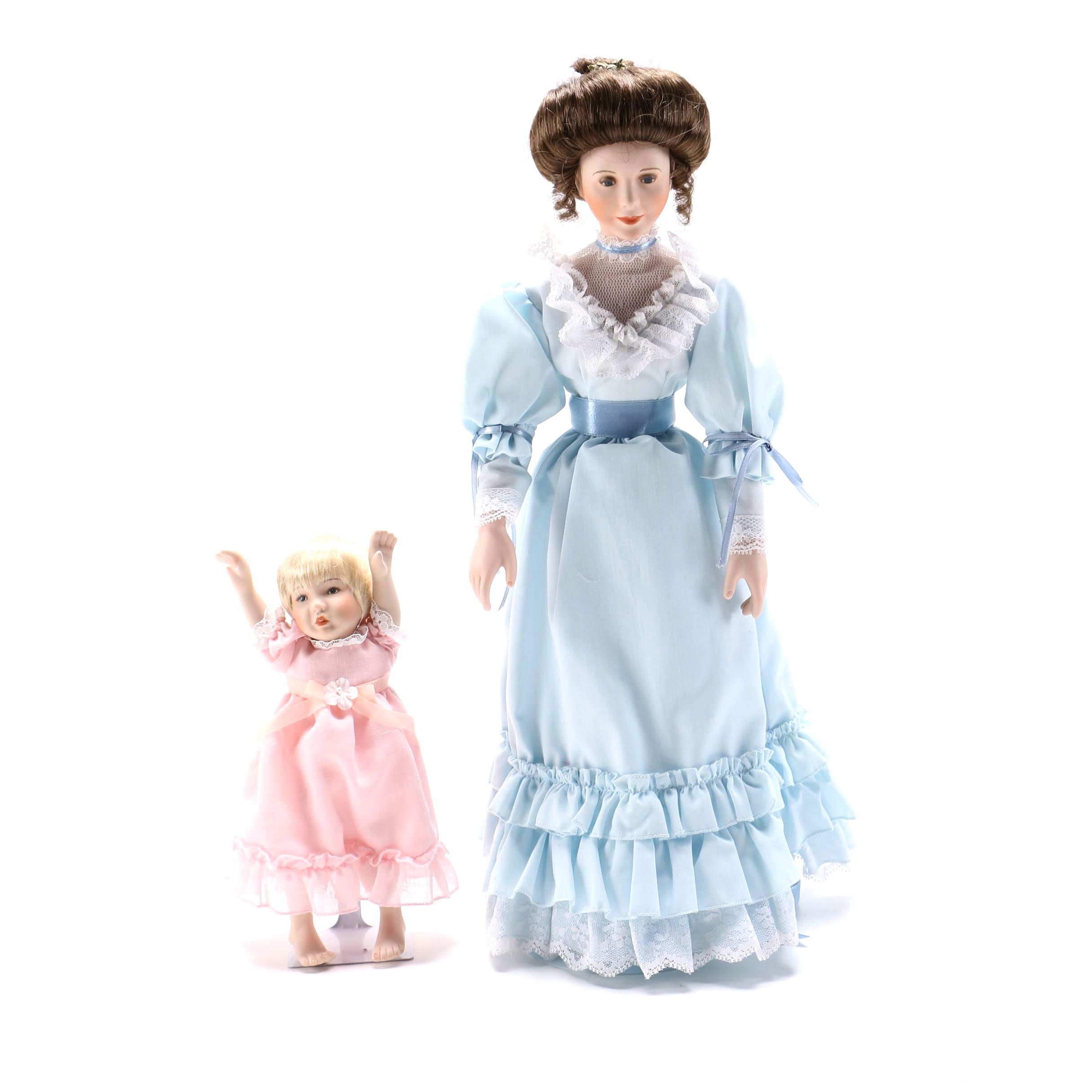 Sandra Kuck "Loving Steps" Mother and Child Porcelain Dolls