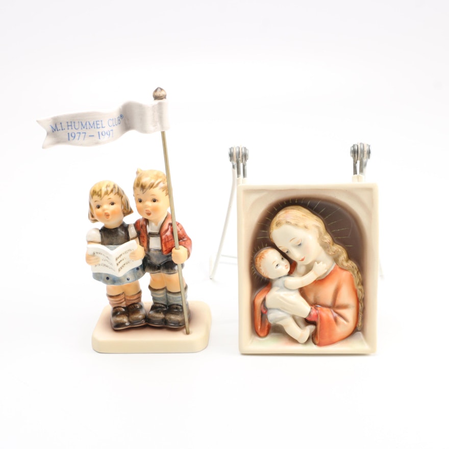 "Celebrate with Song" and Madonna and Child Hummel Figurines