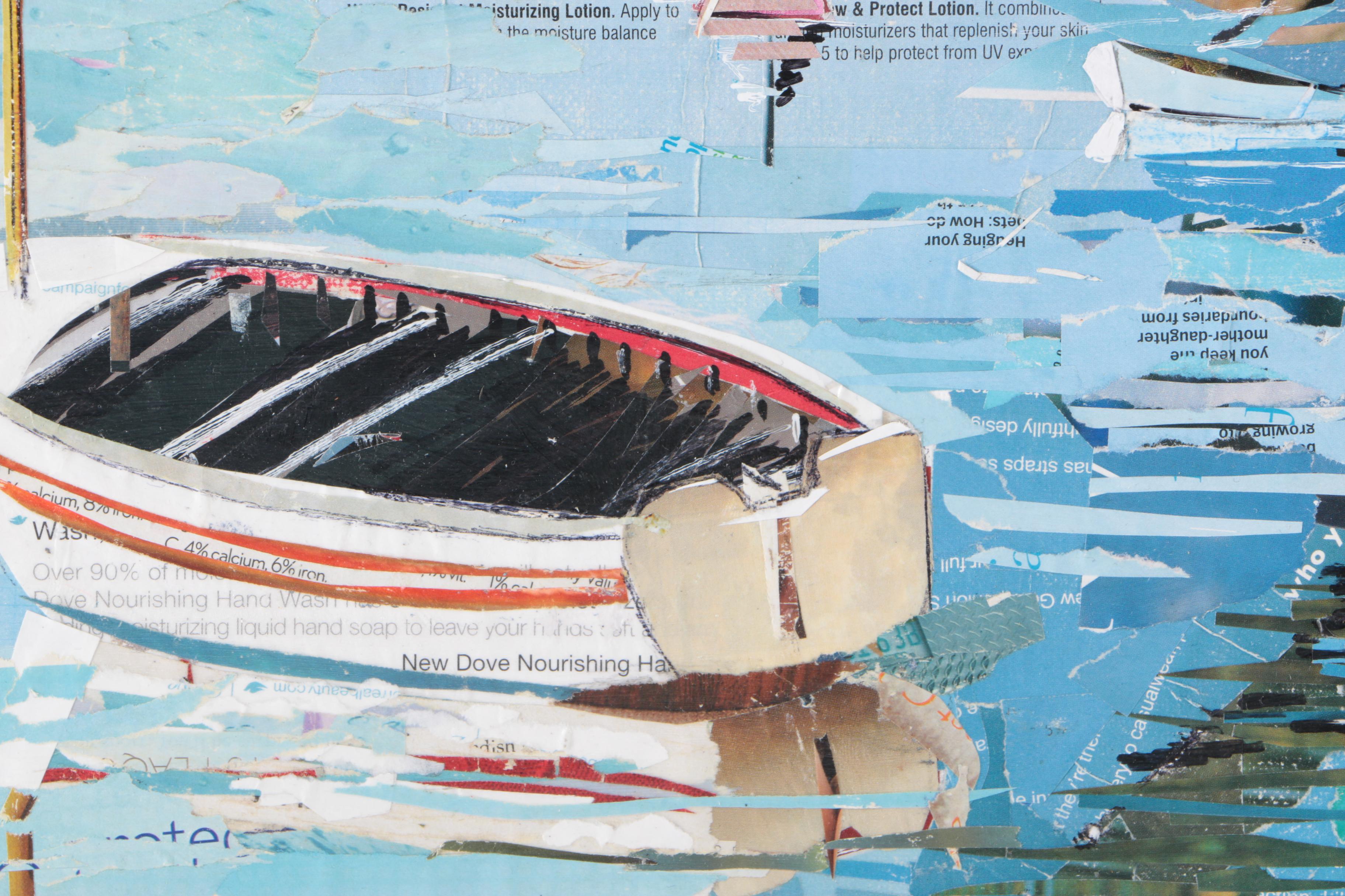 2004-06 Anna Nichols Paper Collages "Thameside at Chiswick" and "Anna's Bubbles"