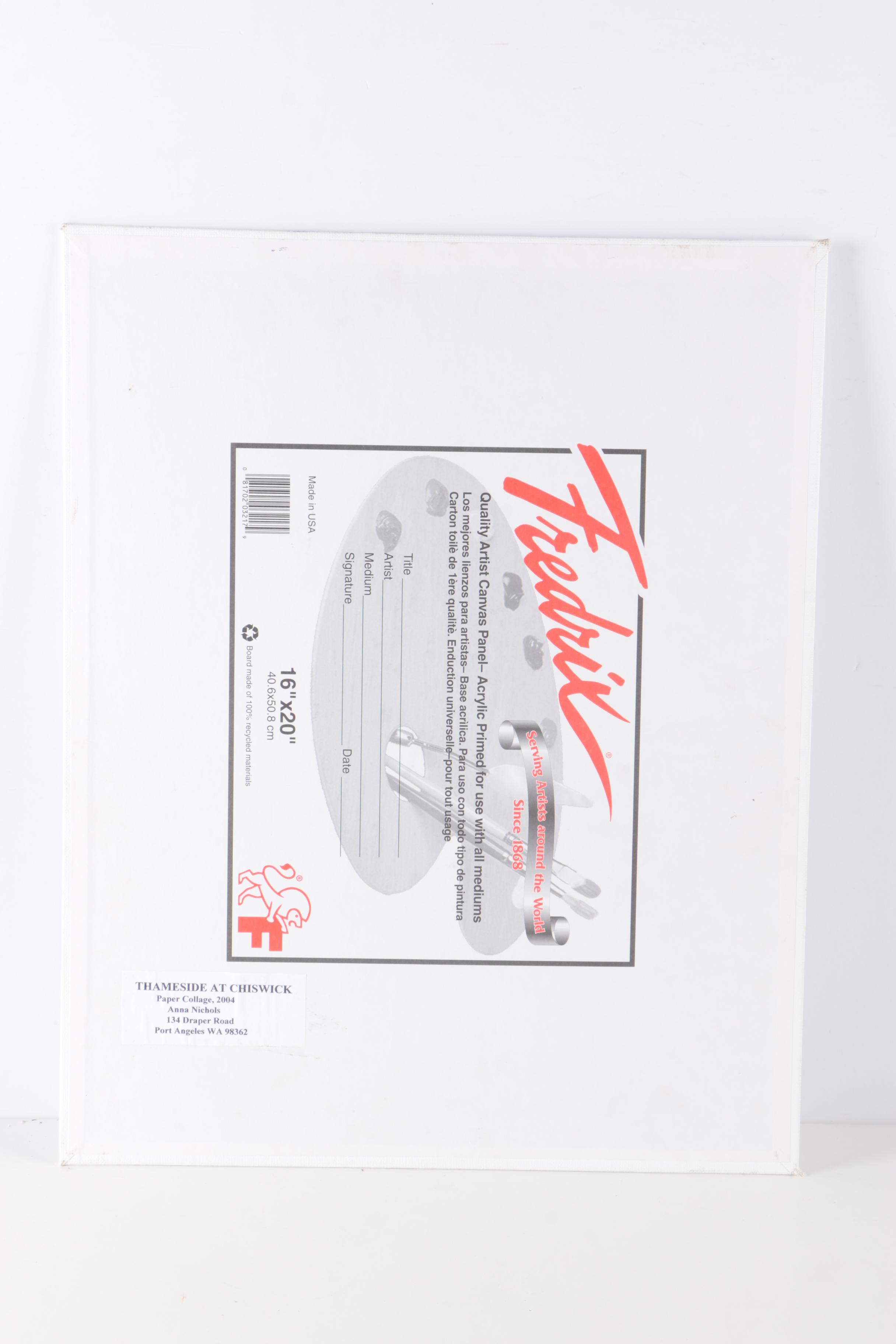 2004-06 Anna Nichols Paper Collages "Thameside at Chiswick" and "Anna's Bubbles"