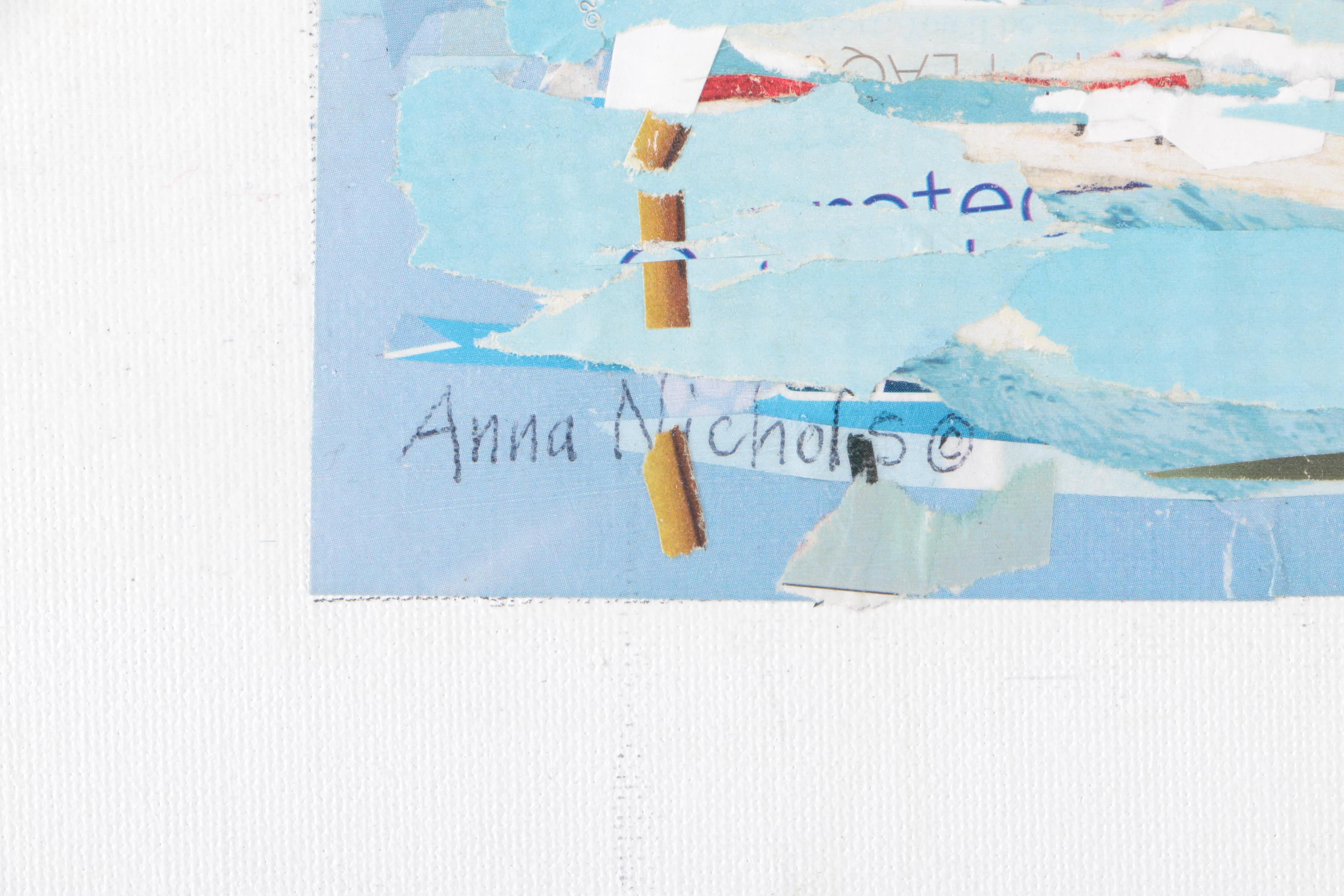 2004-06 Anna Nichols Paper Collages "Thameside at Chiswick" and "Anna's Bubbles"