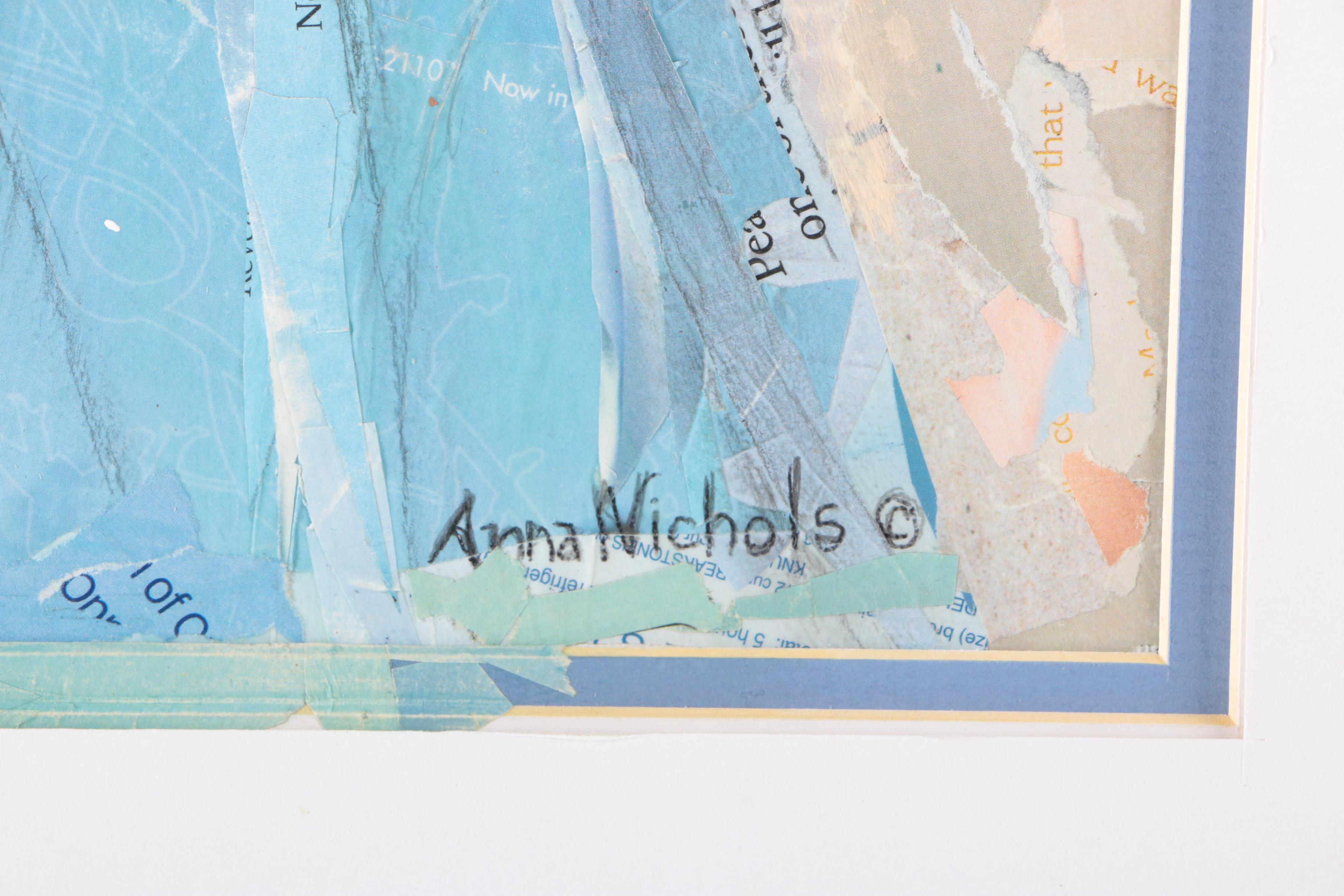 2004-06 Anna Nichols Paper Collages "Thameside at Chiswick" and "Anna's Bubbles"