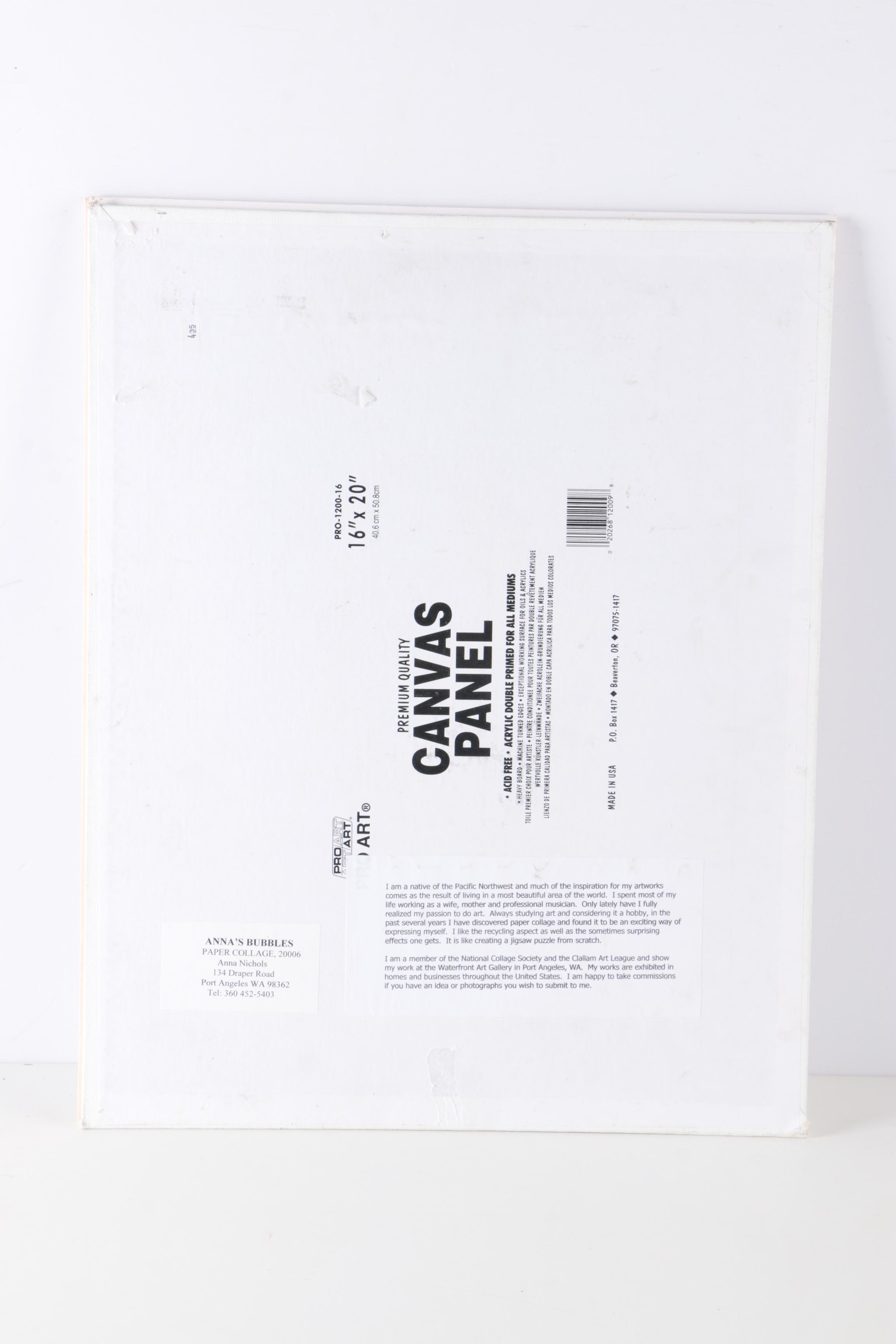 2004-06 Anna Nichols Paper Collages "Thameside at Chiswick" and "Anna's Bubbles"