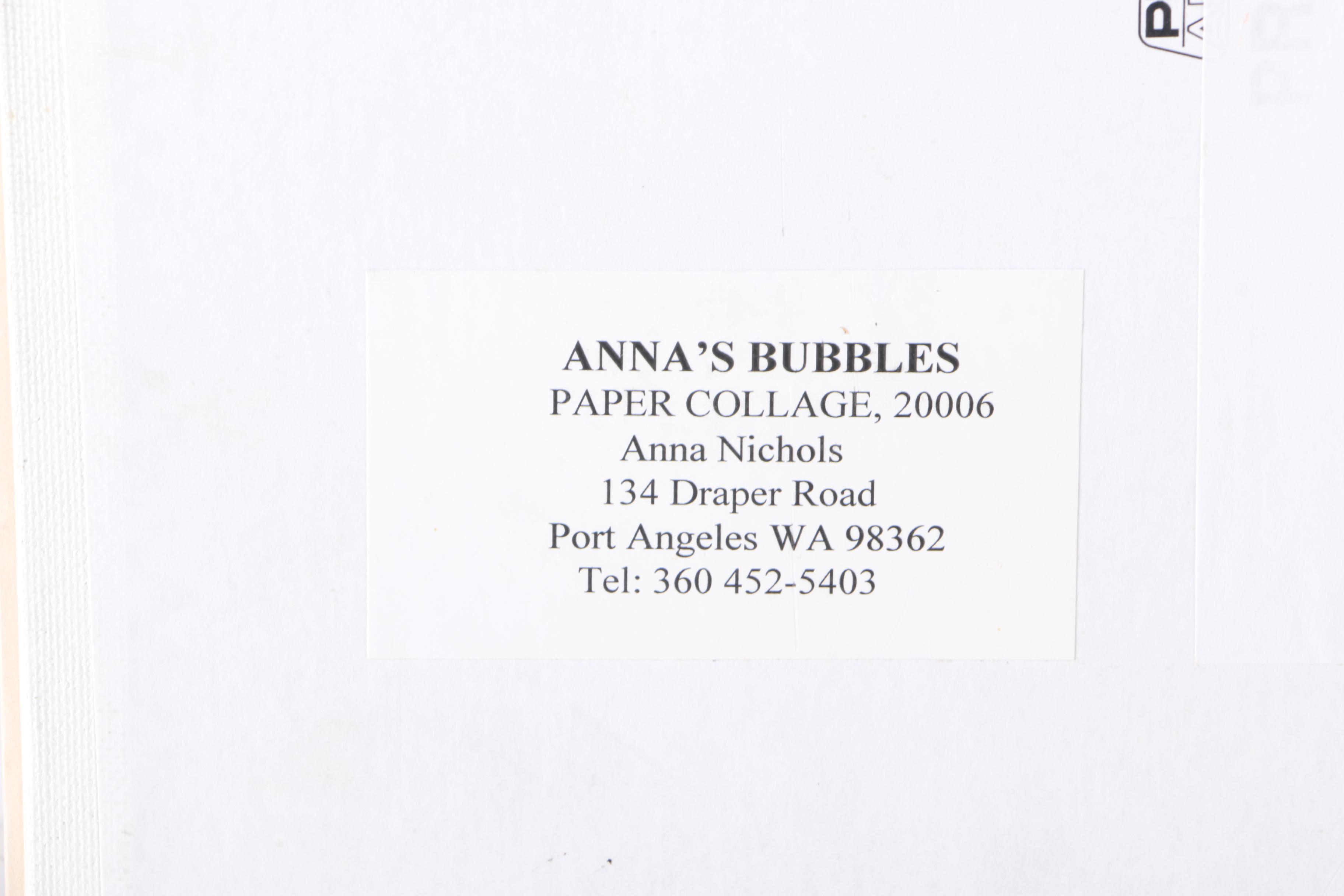 2004-06 Anna Nichols Paper Collages "Thameside at Chiswick" and "Anna's Bubbles"