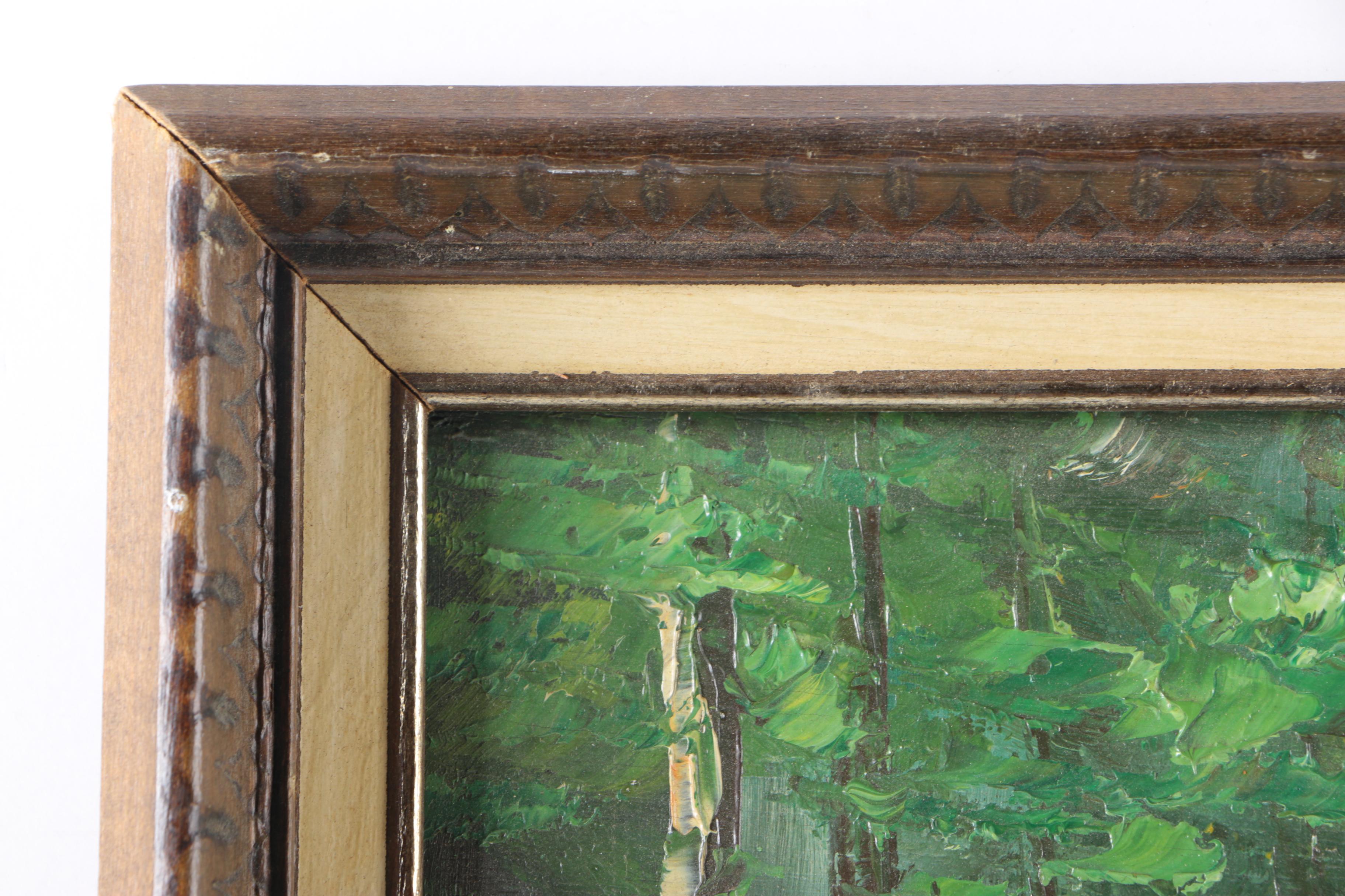 Oil Painting of Landscape With Pond