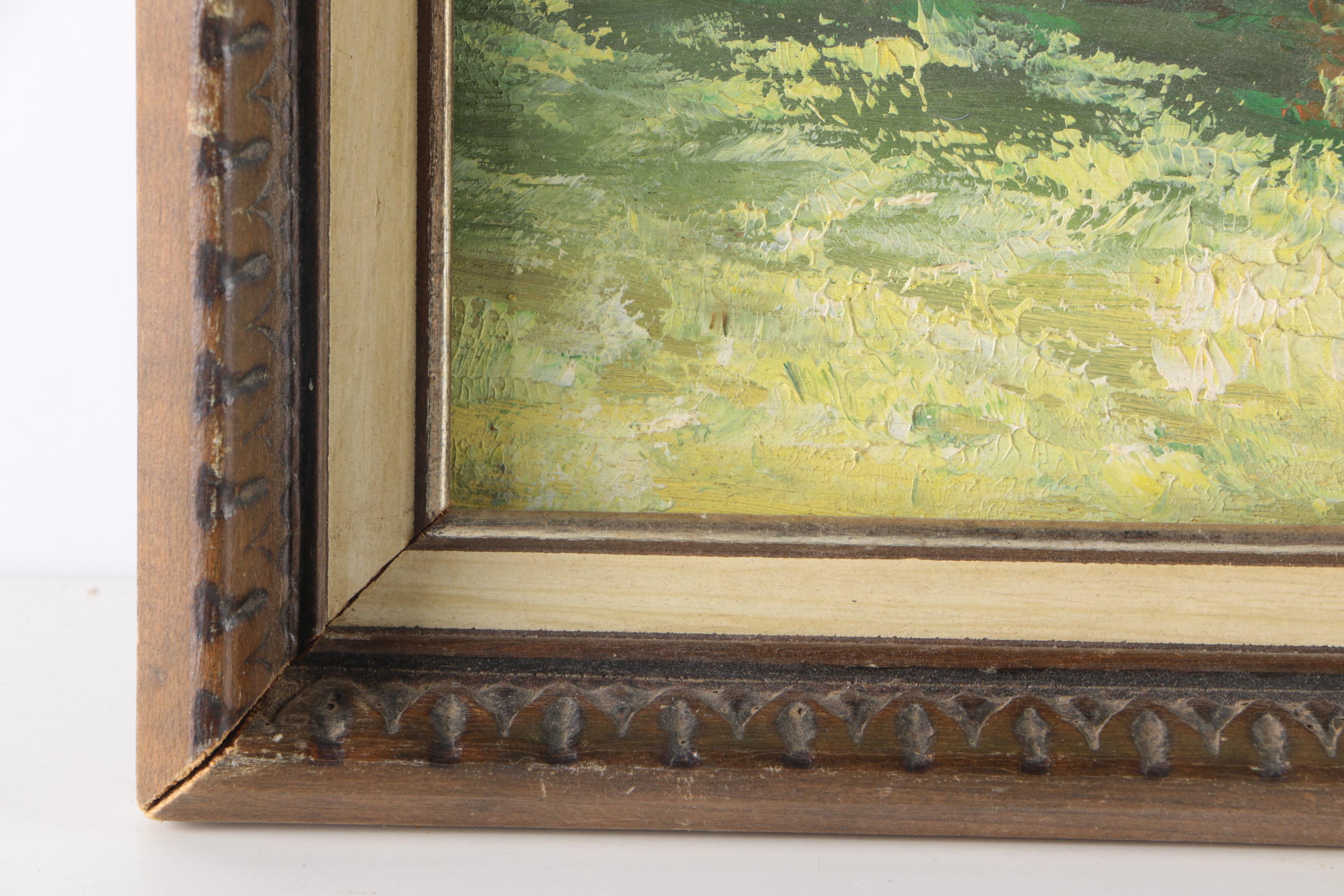 Oil Painting of Landscape With Pond