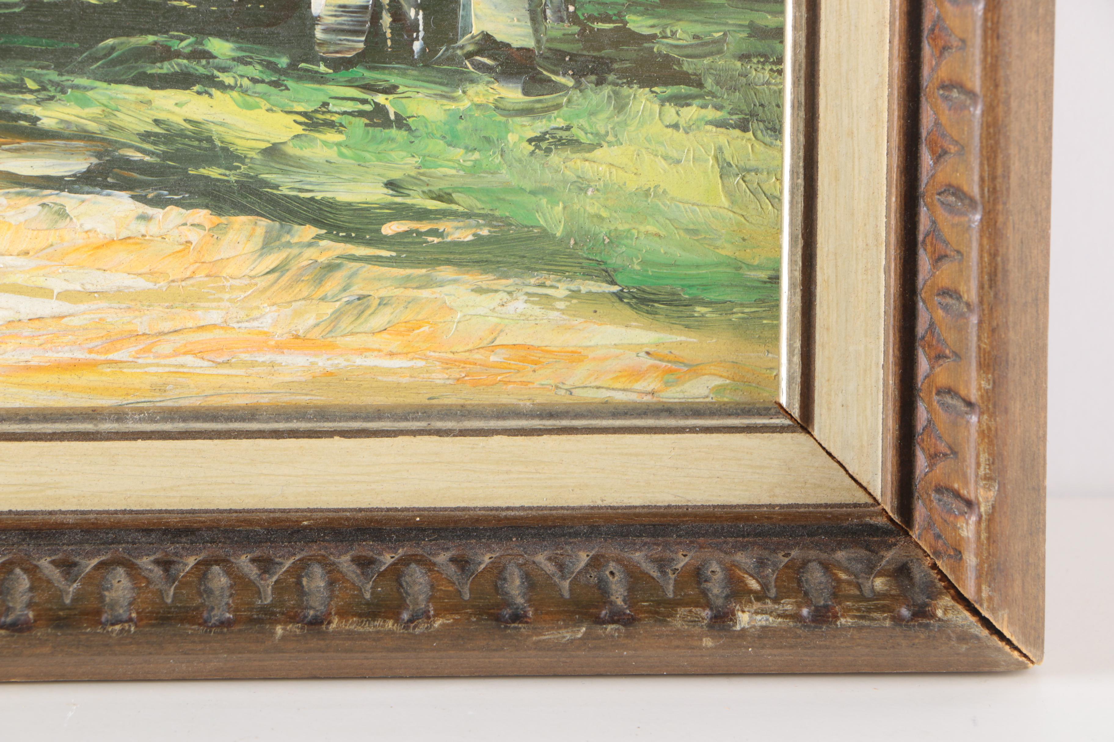 Oil Painting of Landscape With Pond