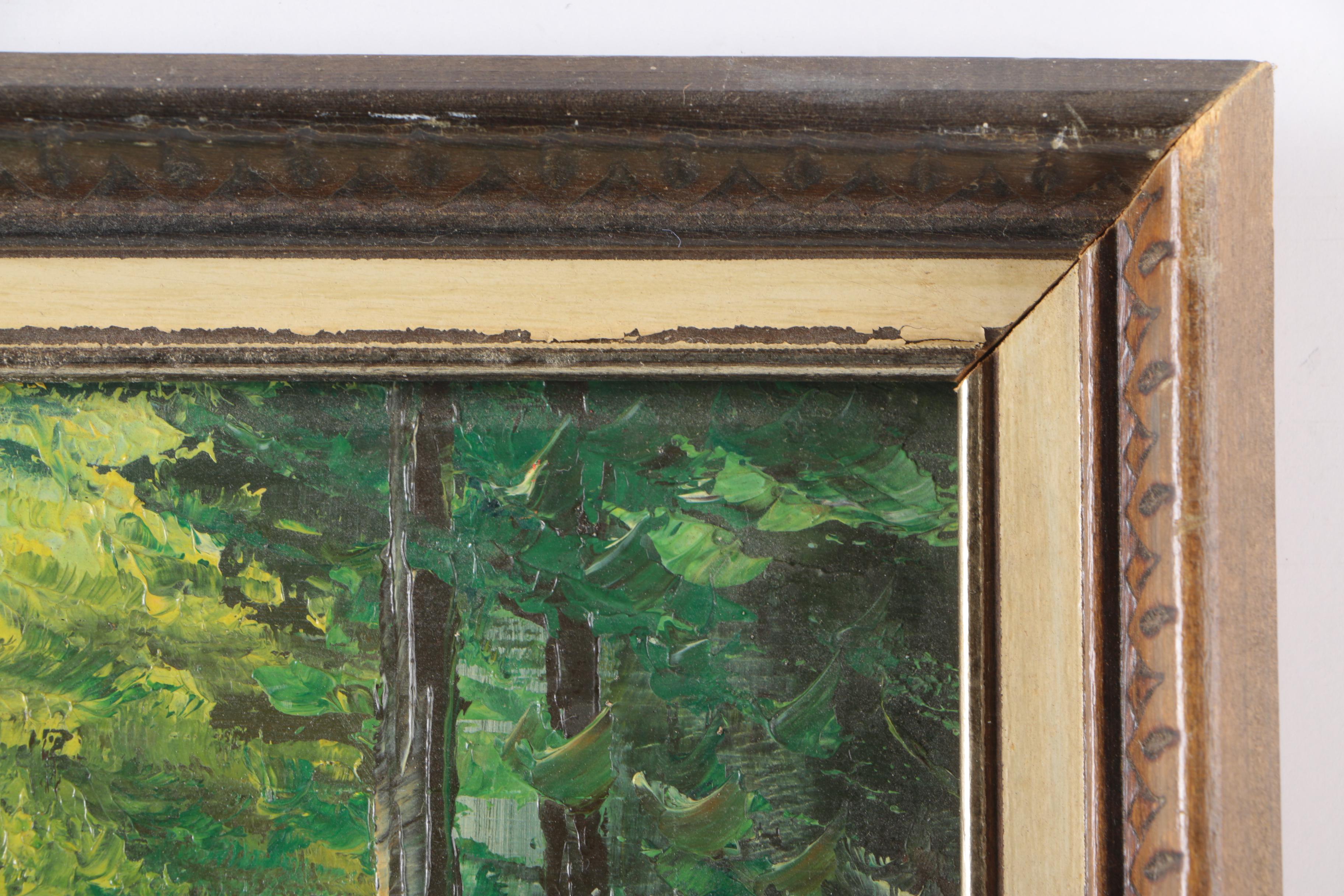 Oil Painting of Landscape With Pond