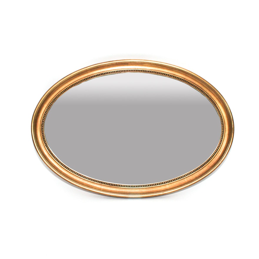 Oval Wall Mirror With Gold Gilt Frame