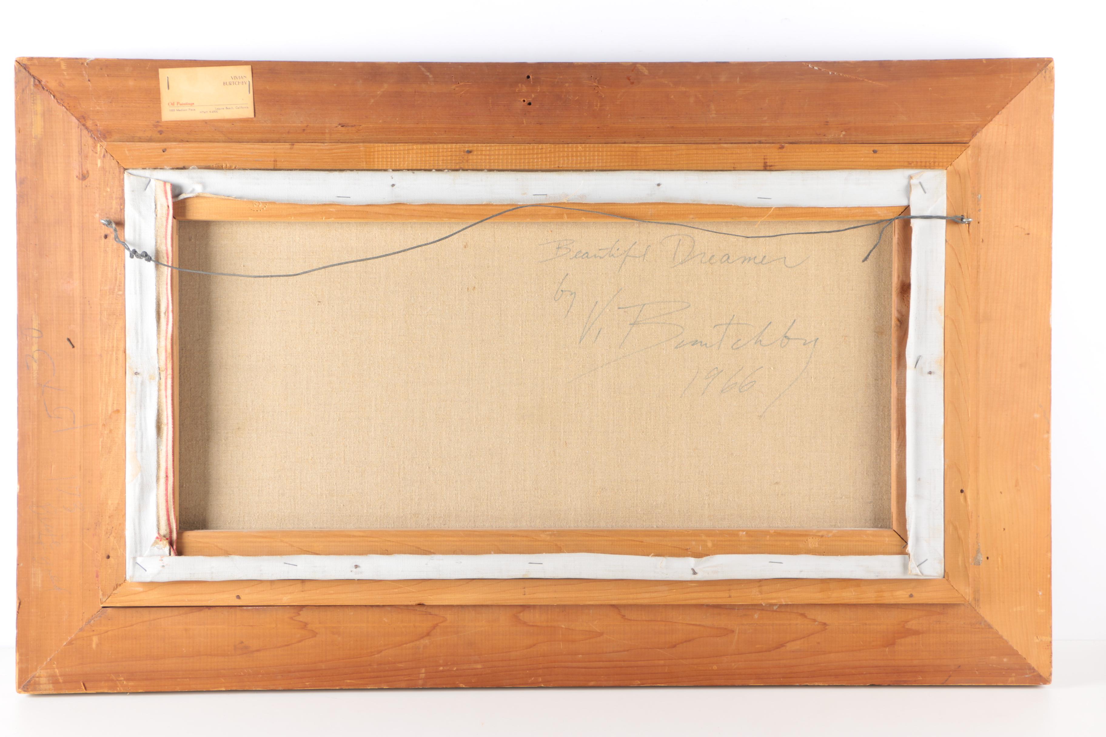 1966 Vivian Burtchby Oil on Canvas "Beautiful Dreamer"