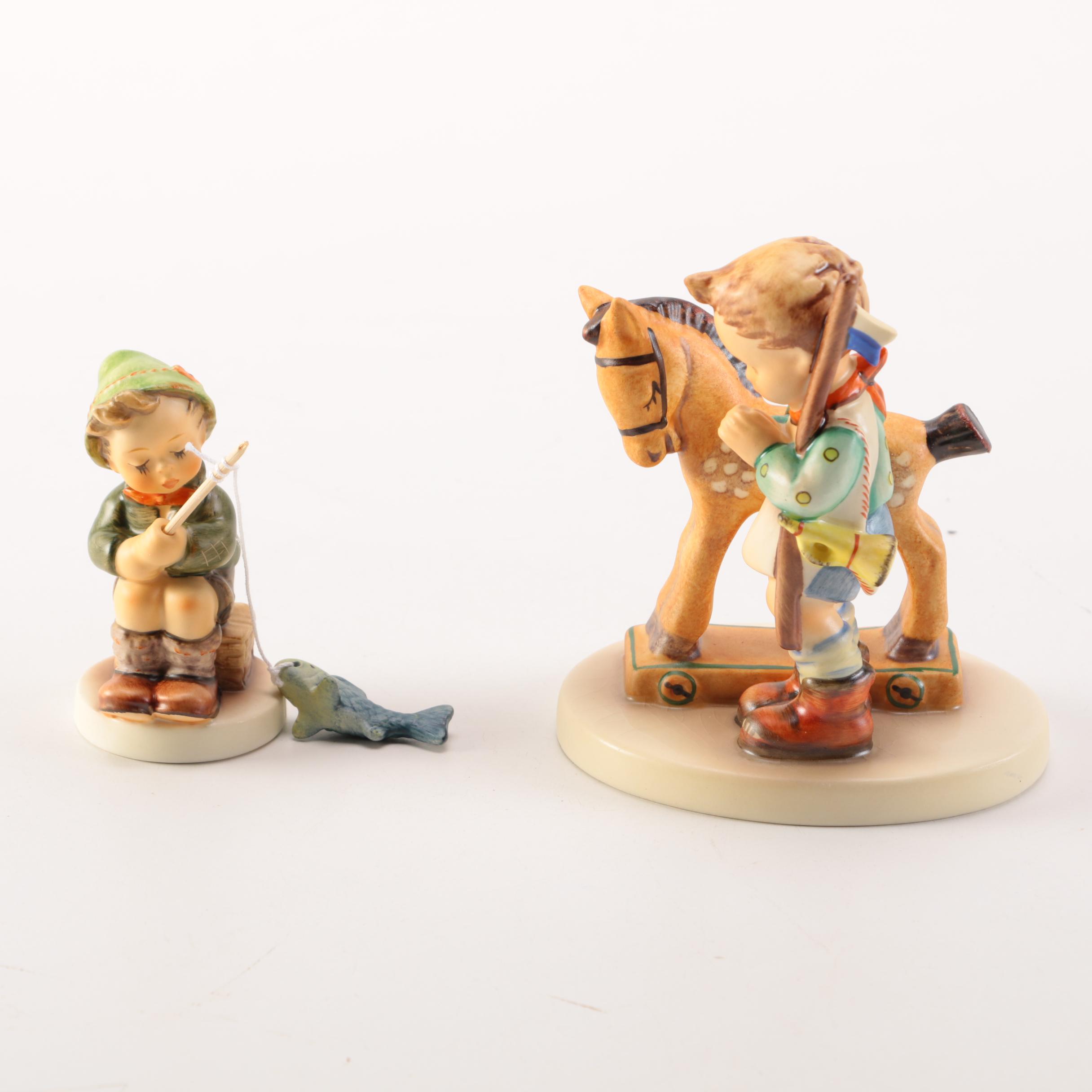 Hummel "A Big Fish" and "Prayer Before Battle" Figurines
