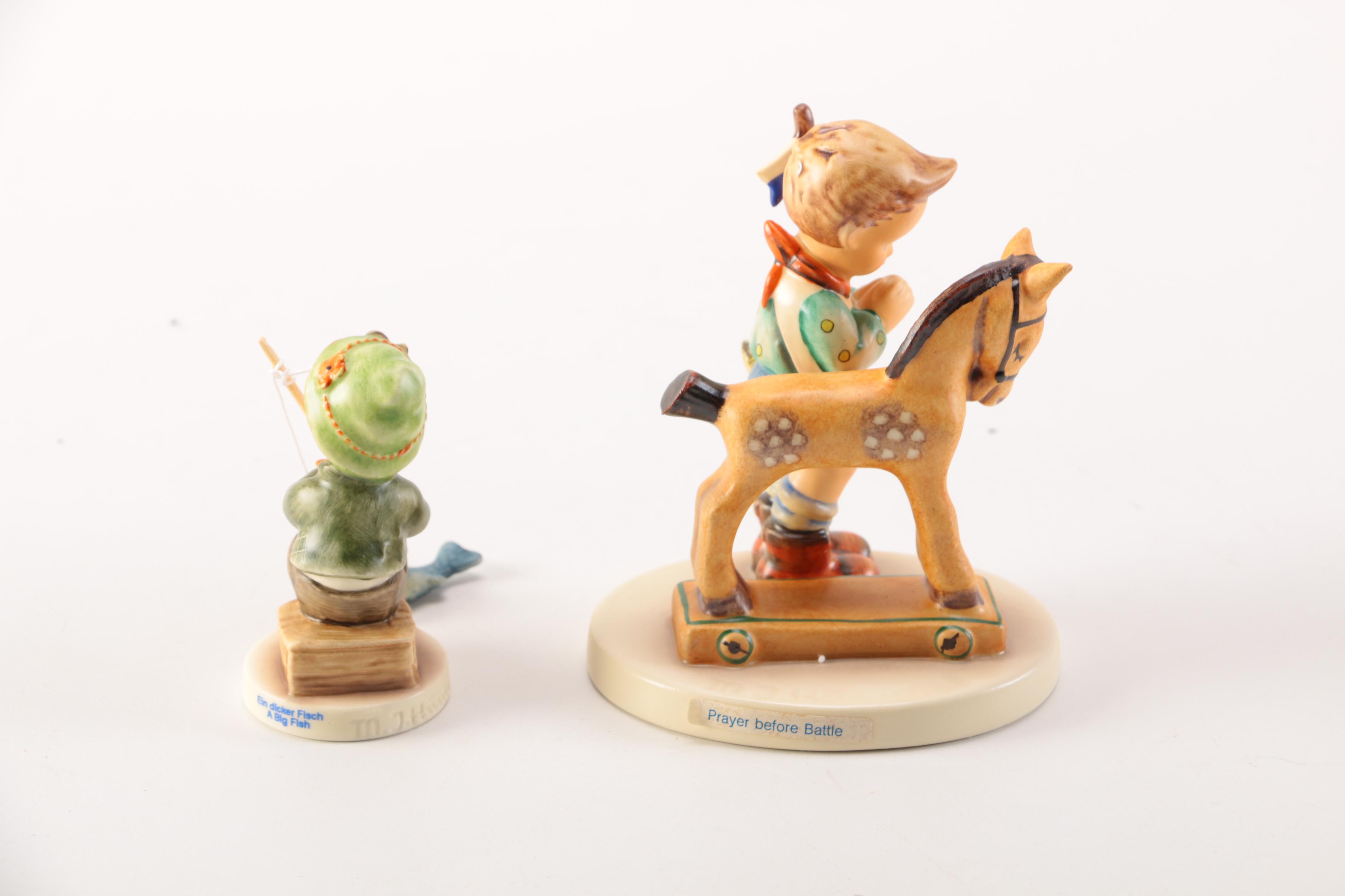 Hummel "A Big Fish" and "Prayer Before Battle" Figurines