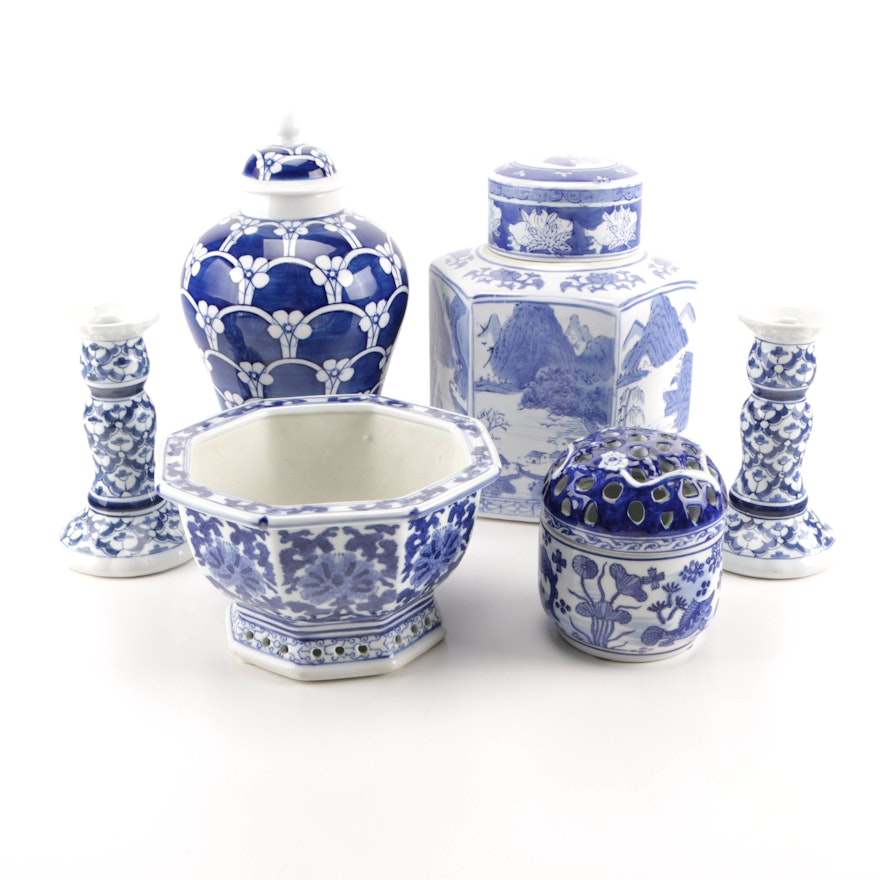 Blue and White Chinese Ceramics Including Reed & Barton