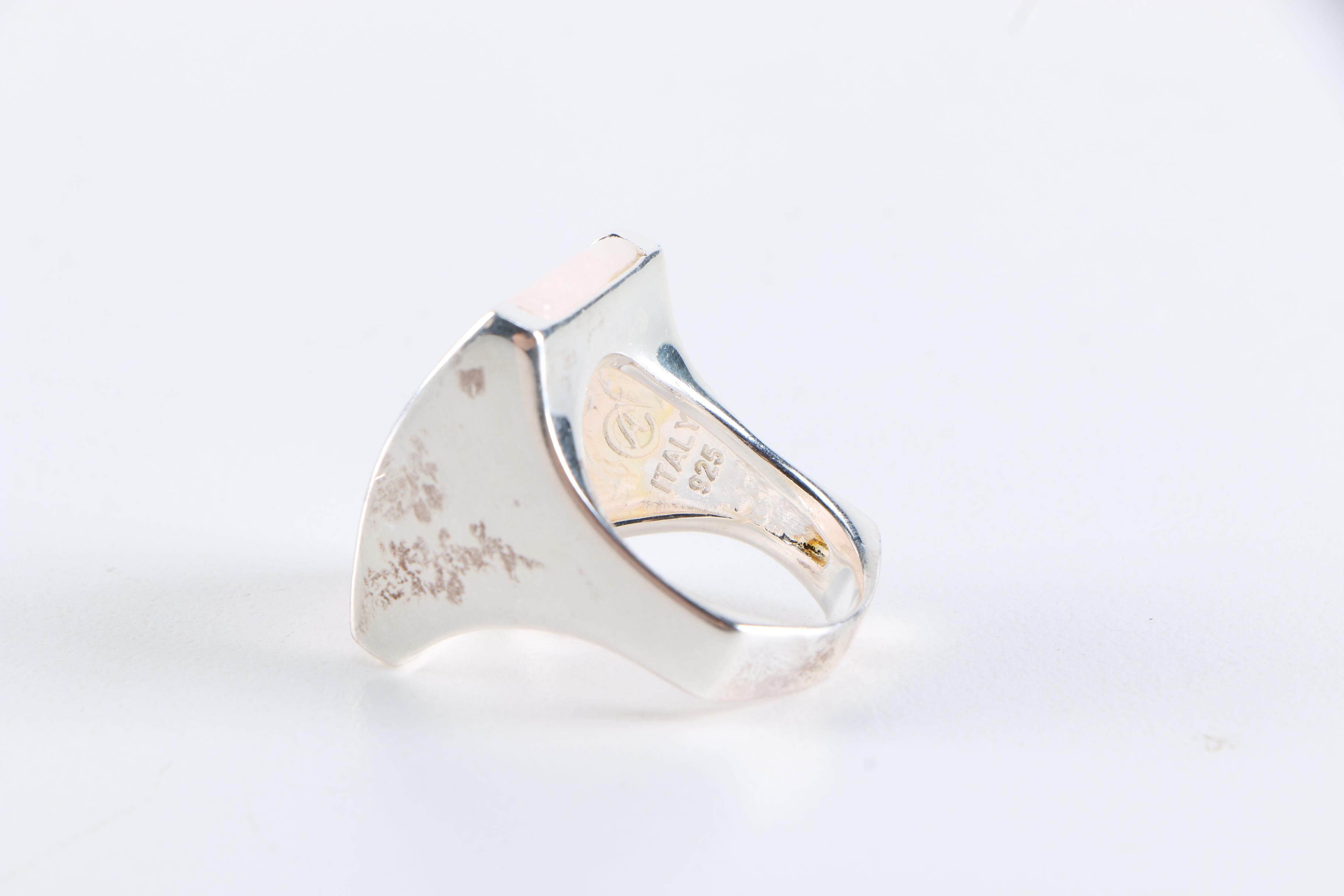 Sterling Silver Rose Quartz and Cubic Zirconia Rings Featuring Judith Ripka