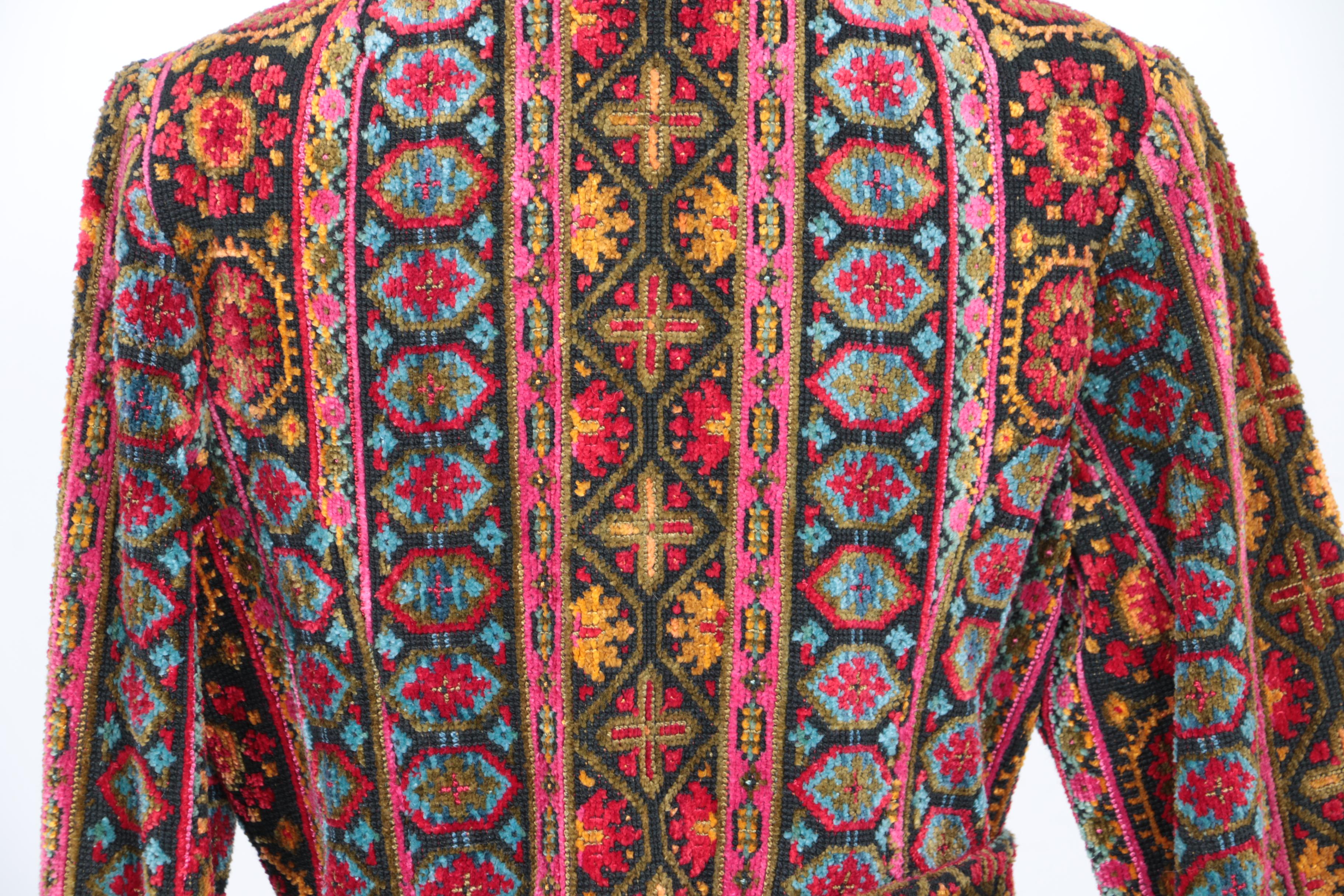 Full Length Carpet Coat With Faux Fur Trim