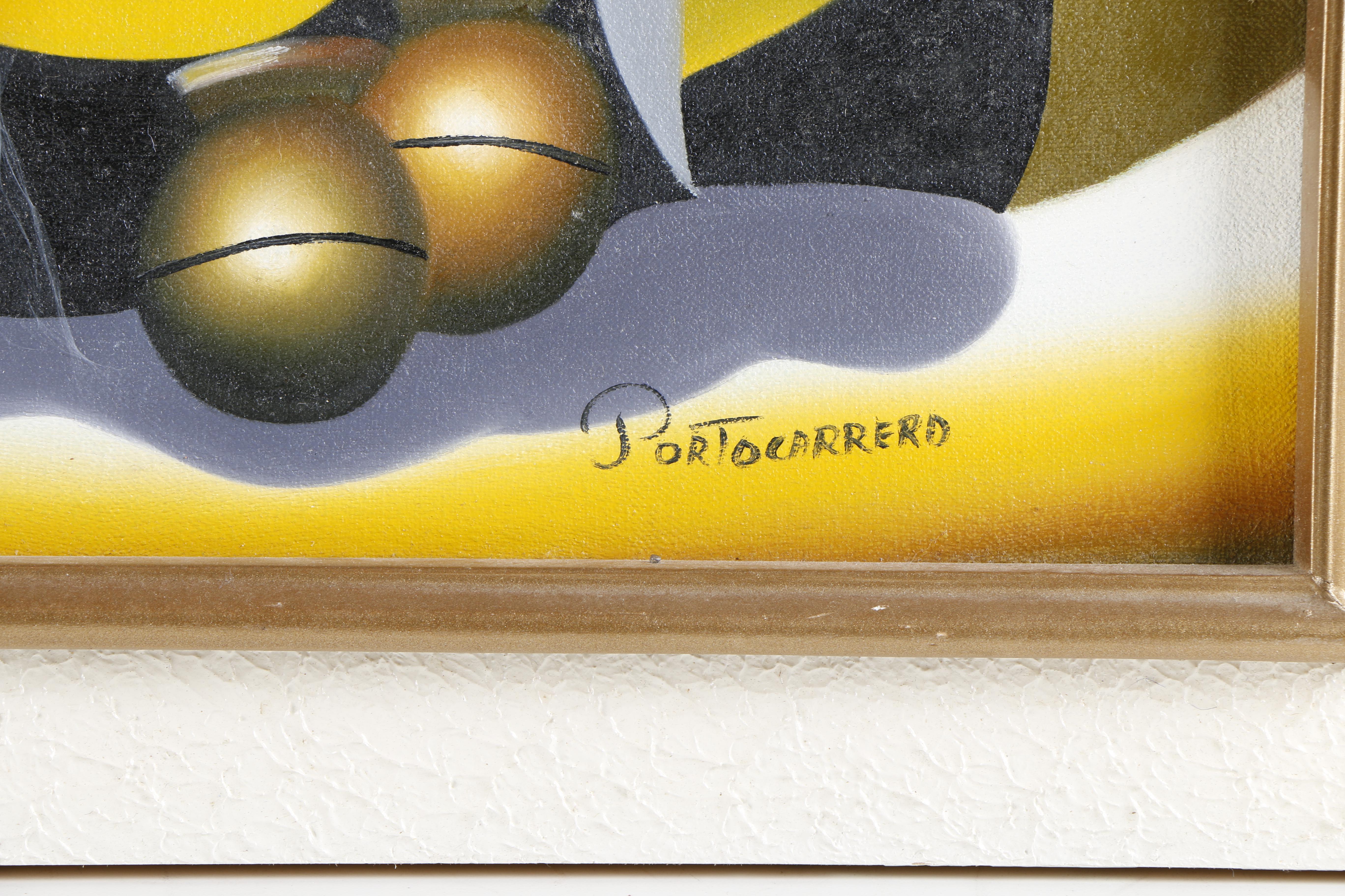 Portocarrero Oil Painting of Three Abstract Figures