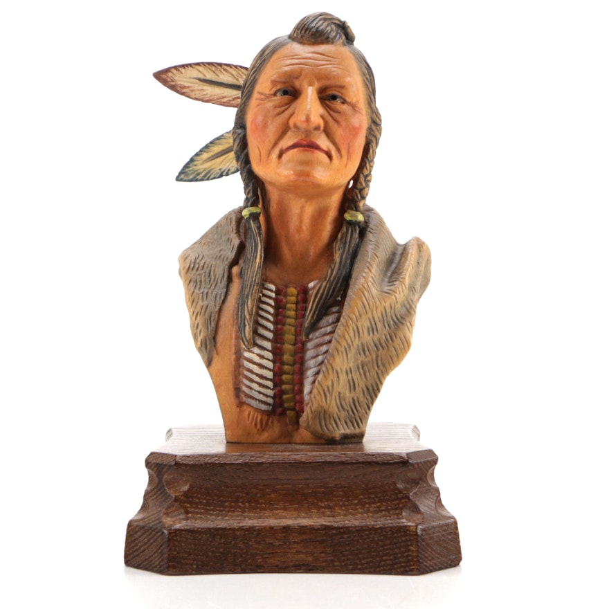 Edward Rohn Limited Edition Carving "Kiowa Brave"