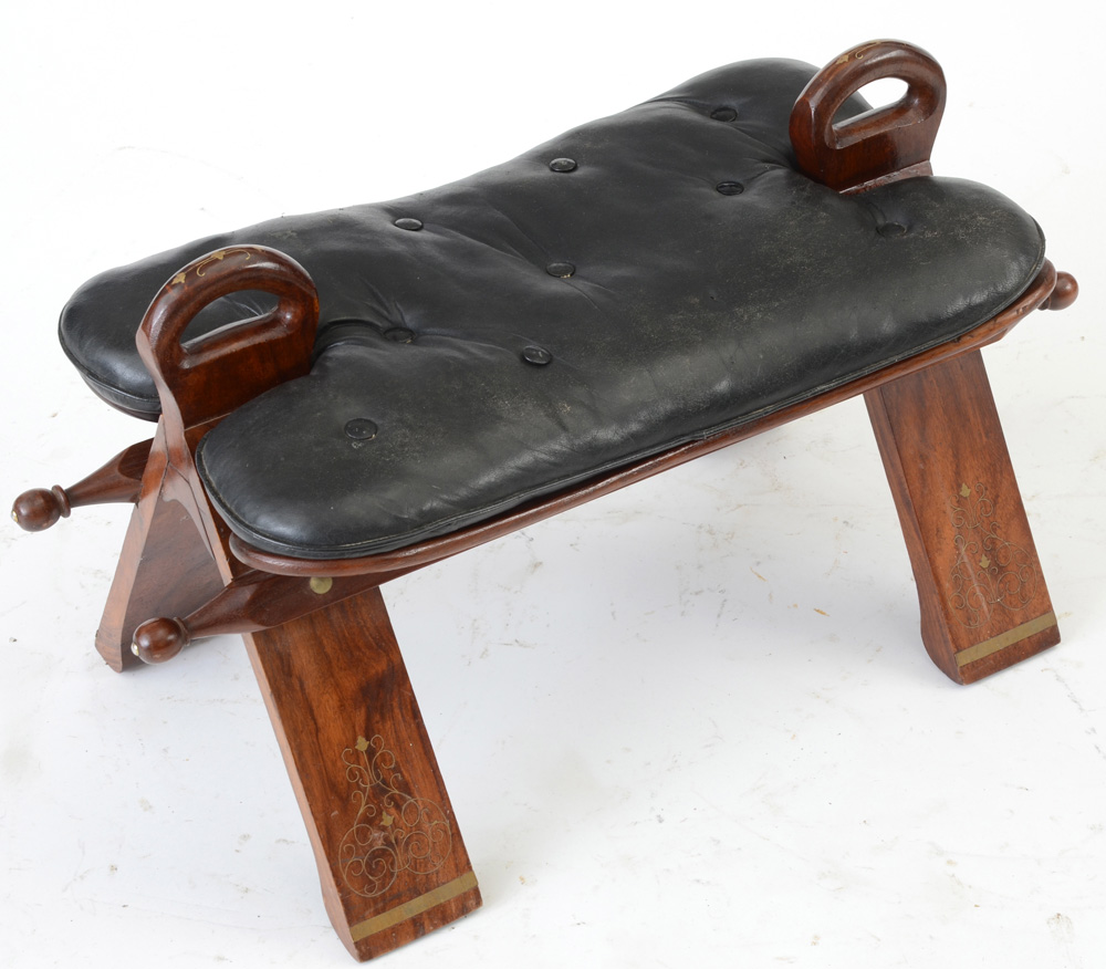 Vintage Moroccan Camel Saddle Stool
