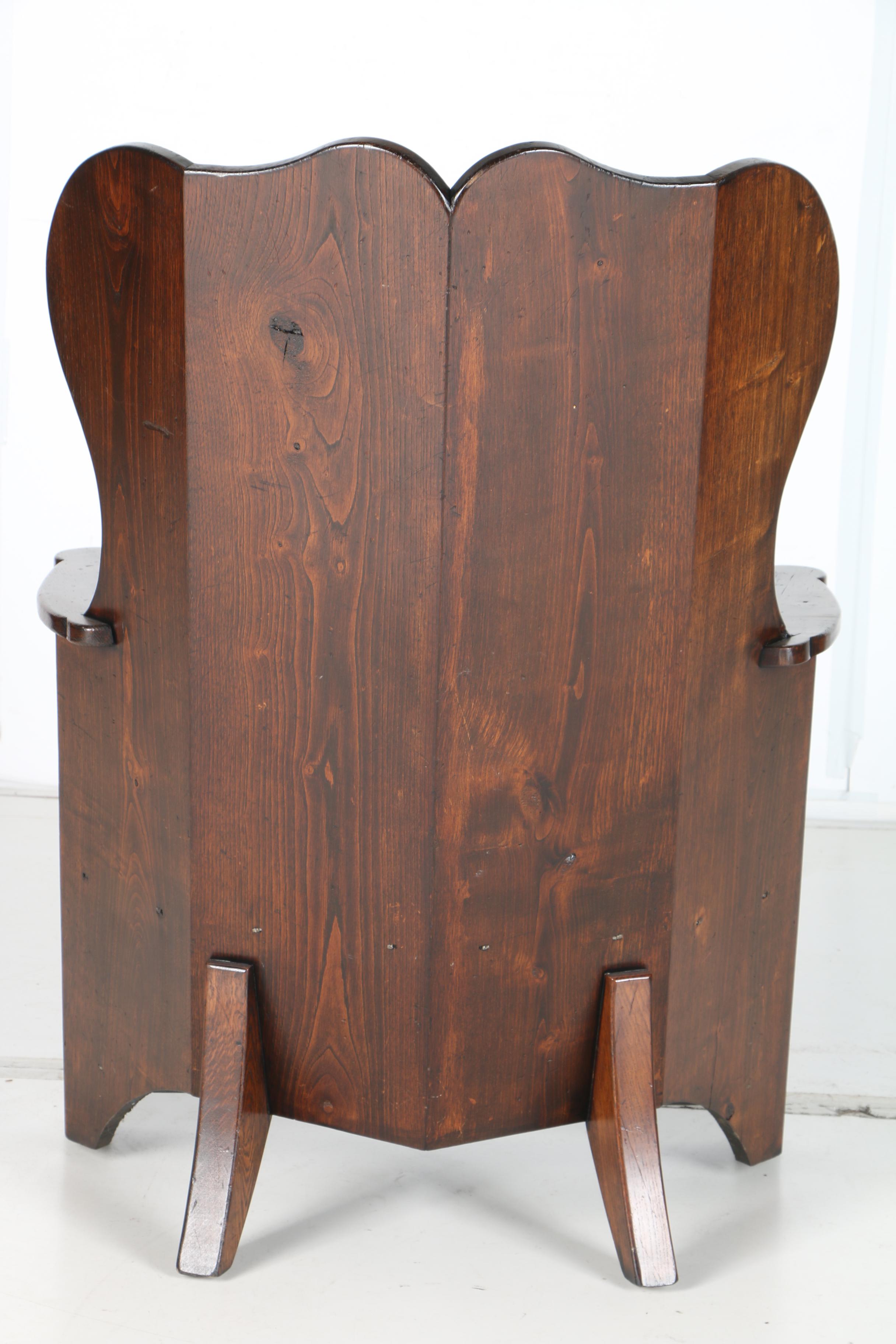 Vintage Walnut Corner Armchair with Storage