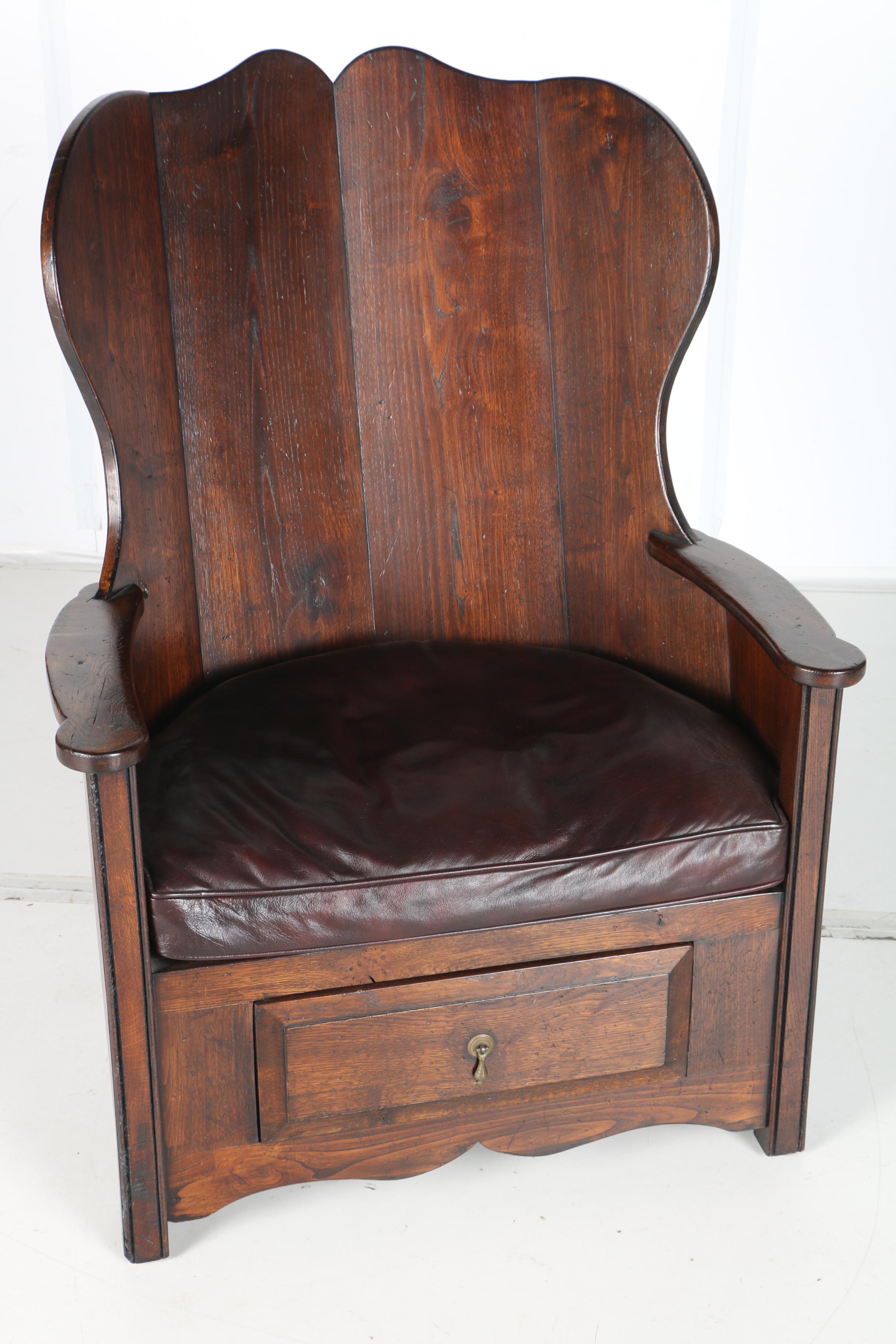 Vintage Walnut Corner Armchair with Storage