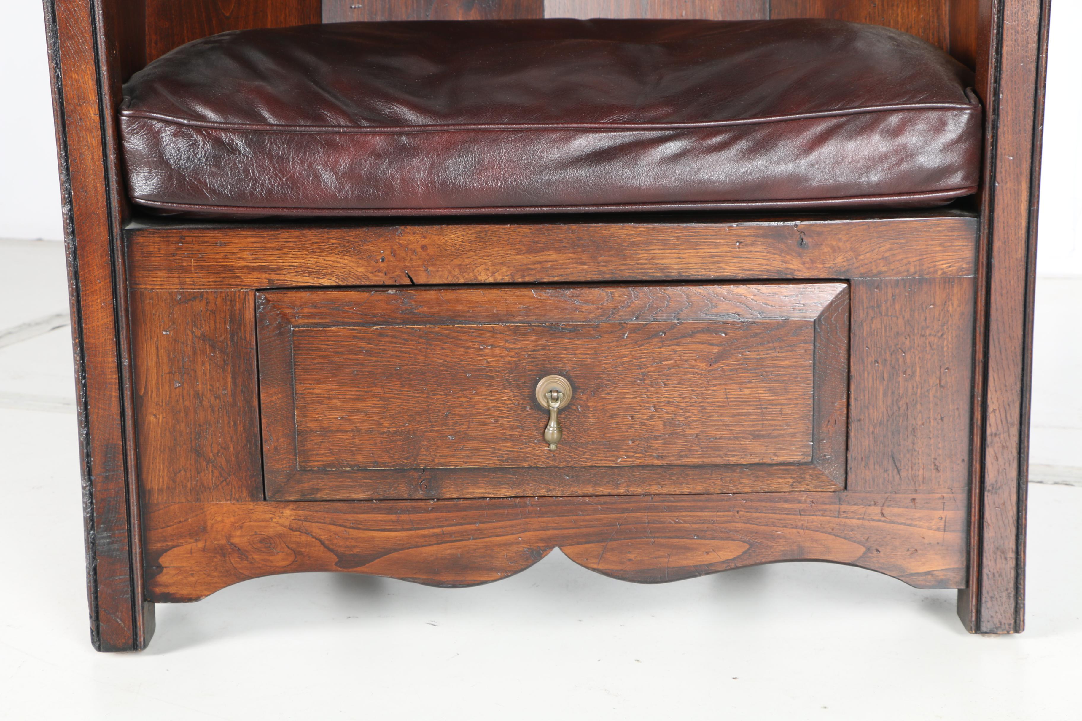 Vintage Walnut Corner Armchair with Storage