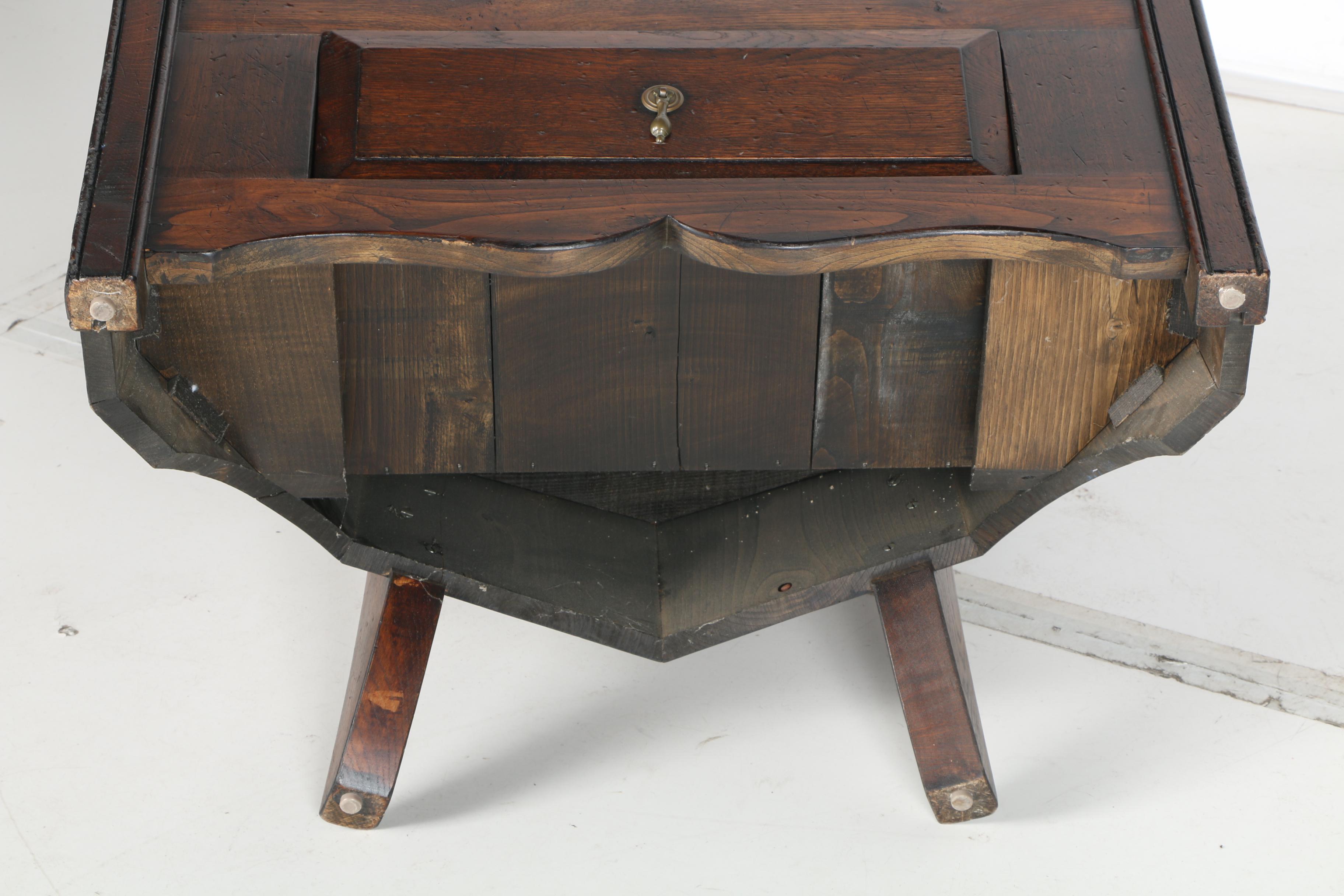 Vintage Walnut Corner Armchair with Storage