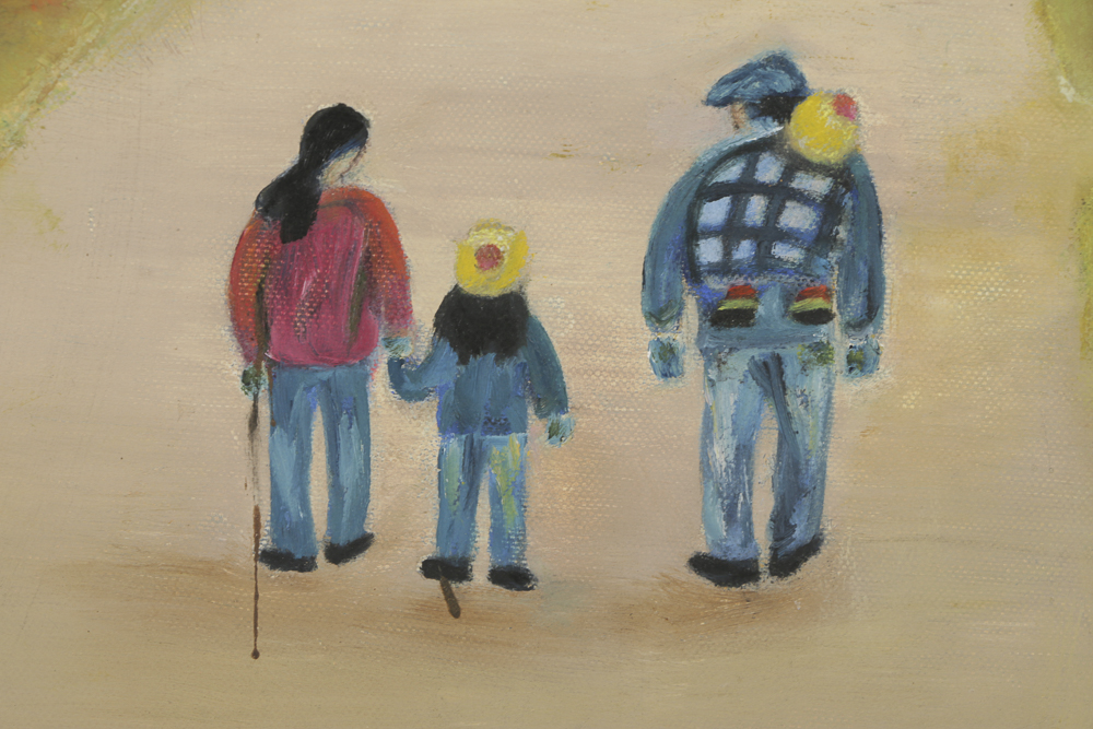 James Litz Oil Painting on Canvas Parisian Figural Landscape