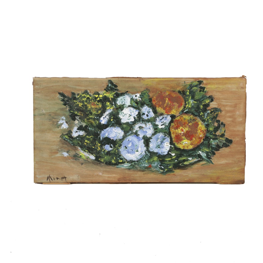 Munet Acrylic Painting on Canvas of Floral Still Life