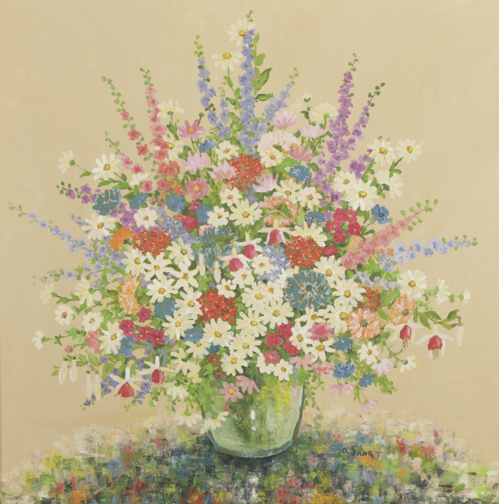 D. Saar Oil Painting on Canvas Floral Still Life