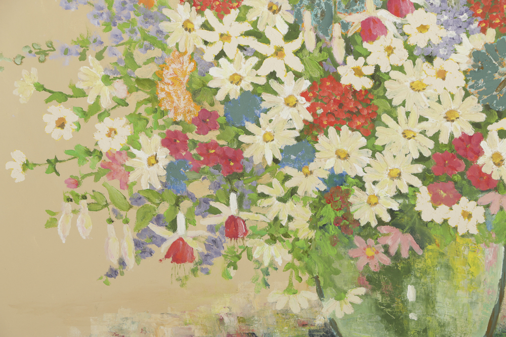 D. Saar Oil Painting on Canvas Floral Still Life