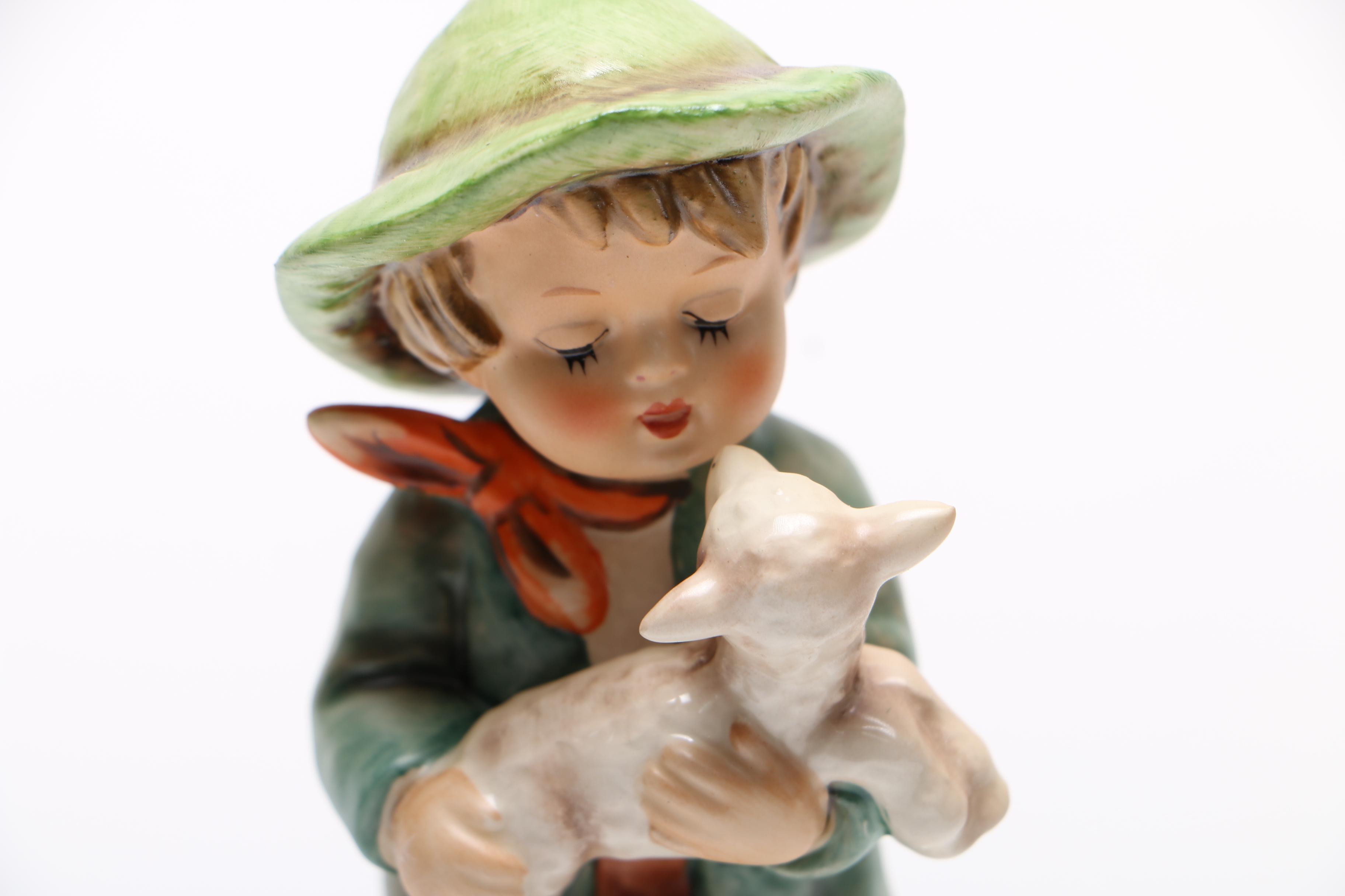 Boy Carrying Sheep Ceramic Hummel Figurine