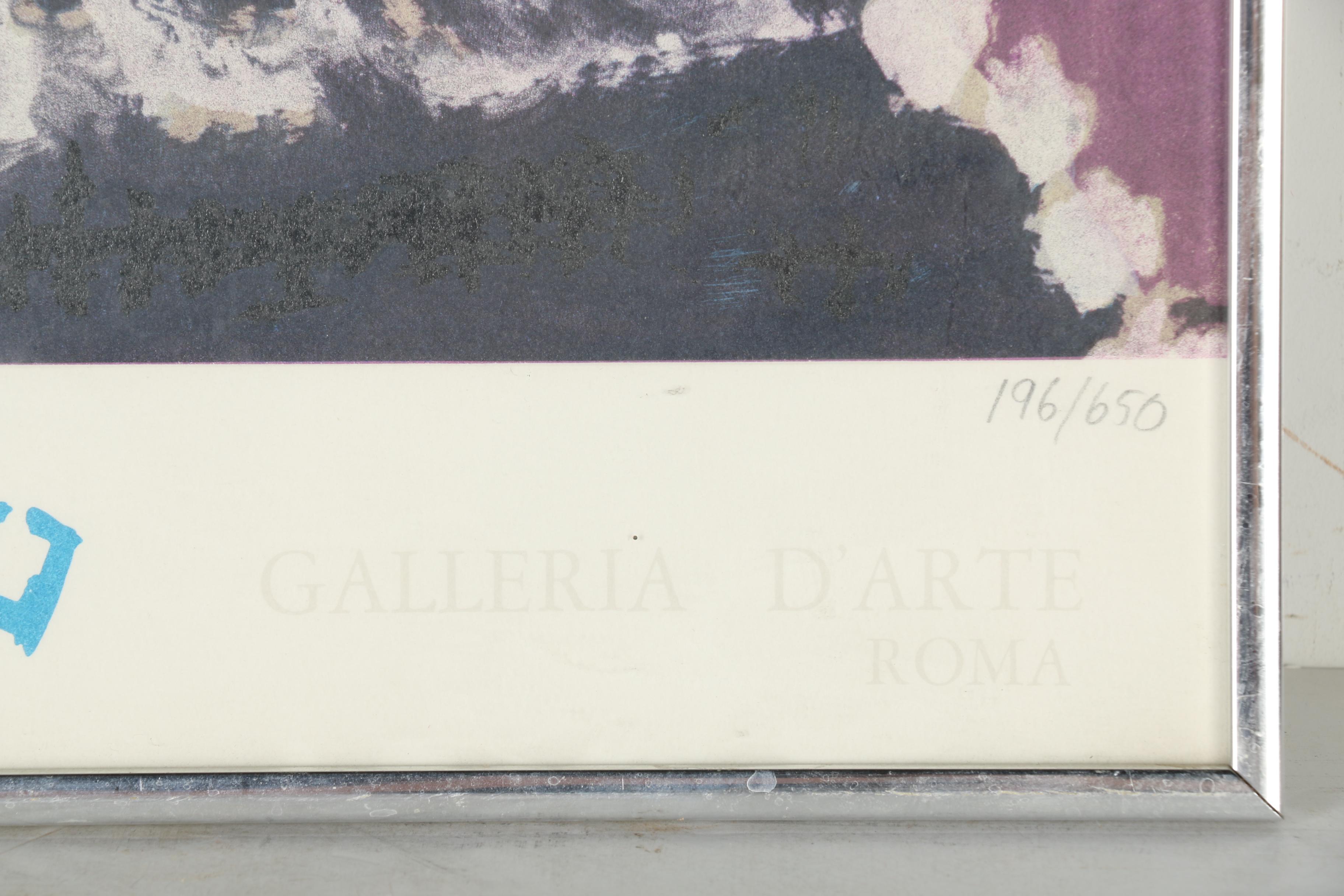 Limited Edition 1970 Lithograph Poster After Picasso's "Malborough: Galleria d'Arte Roma"